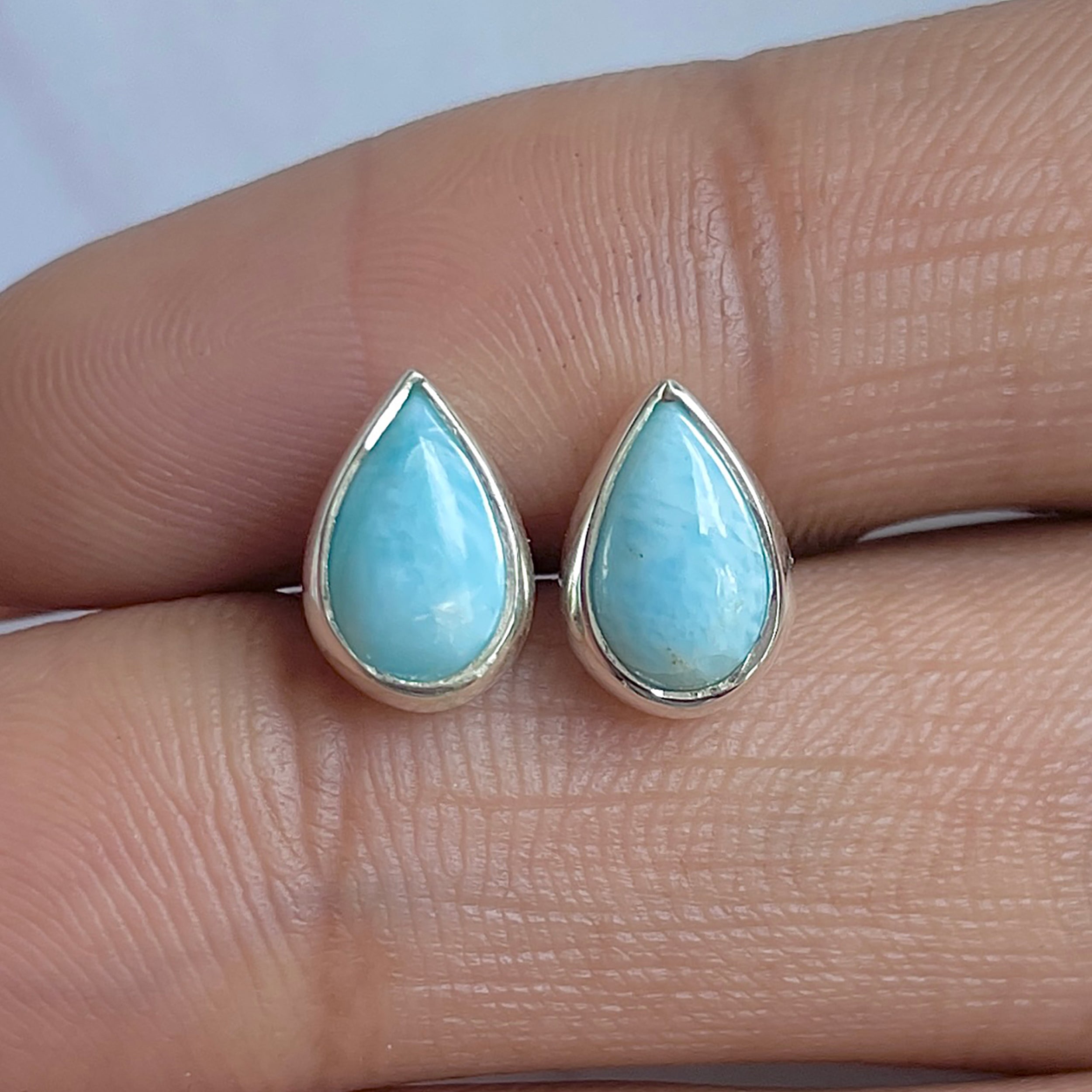 Larimar Stud Earring-(LAR-E-3136.)