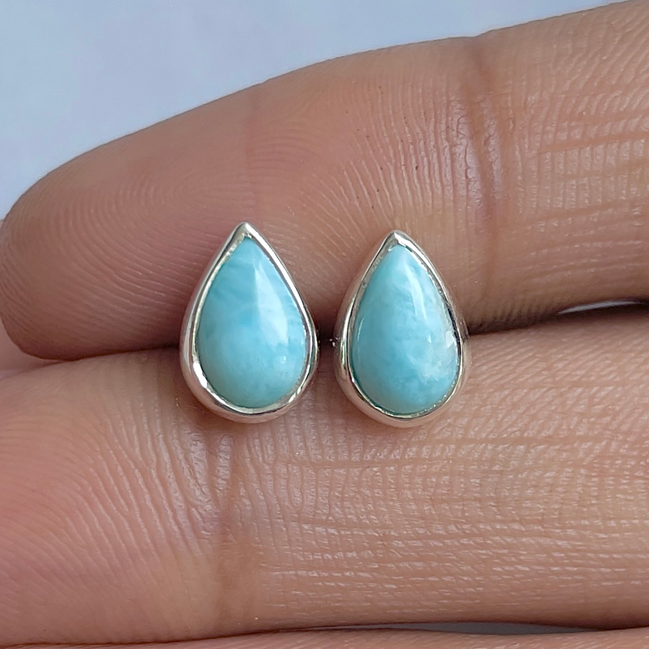 Larimar Stud Earring-(LAR-E-3138.)