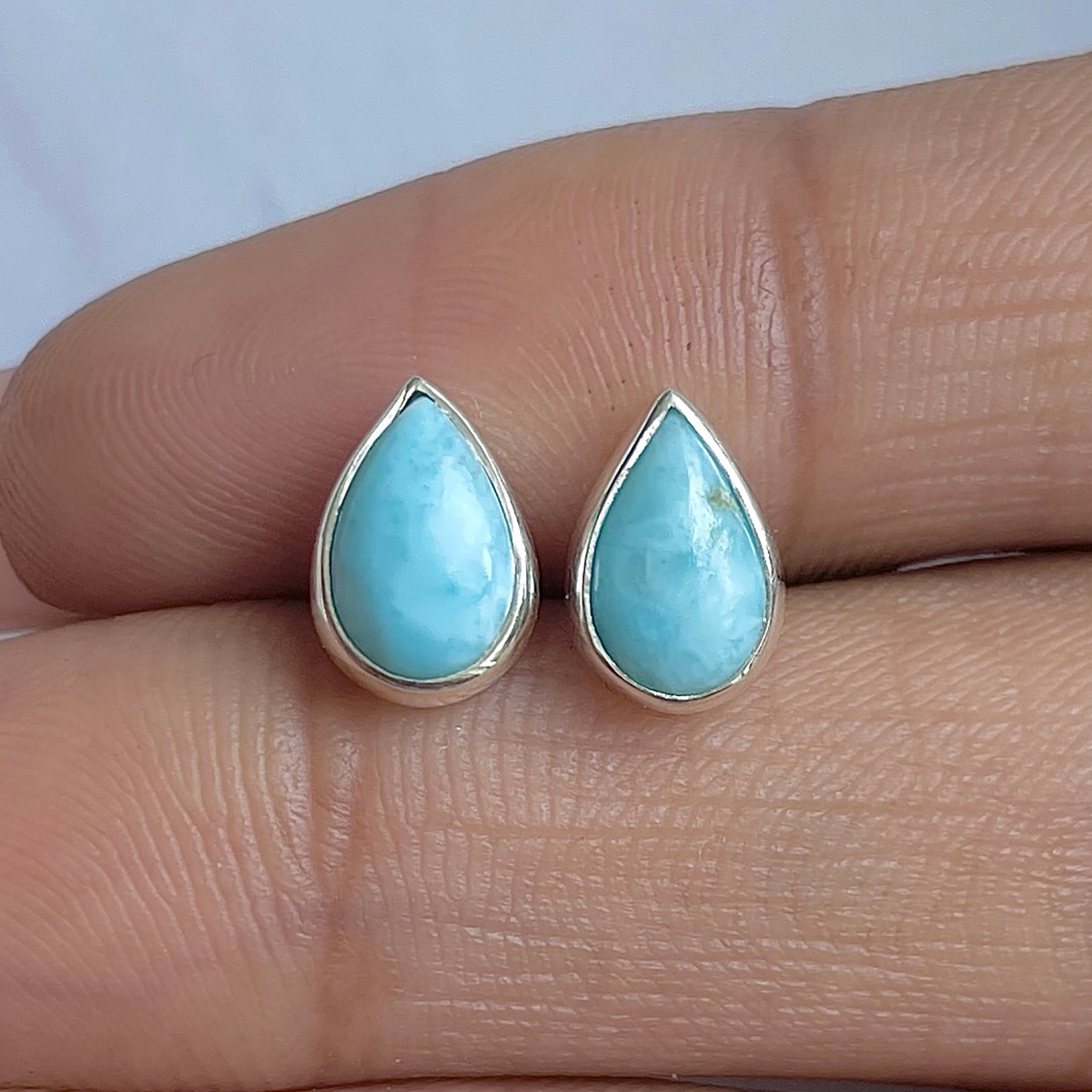 Larimar Stud Earring-(LAR-E-3139.)