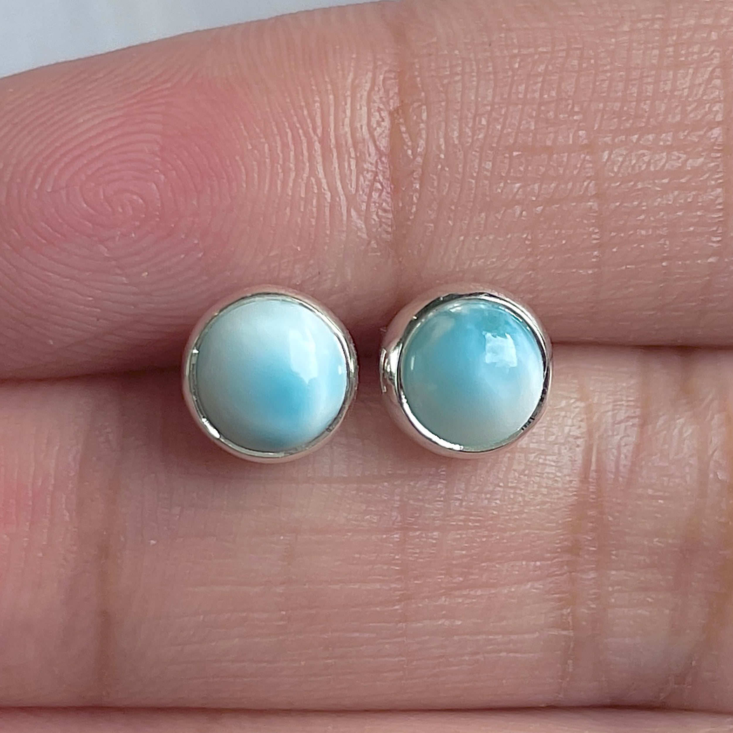 Larimar Stud Earring-(LAR-E-3142.)