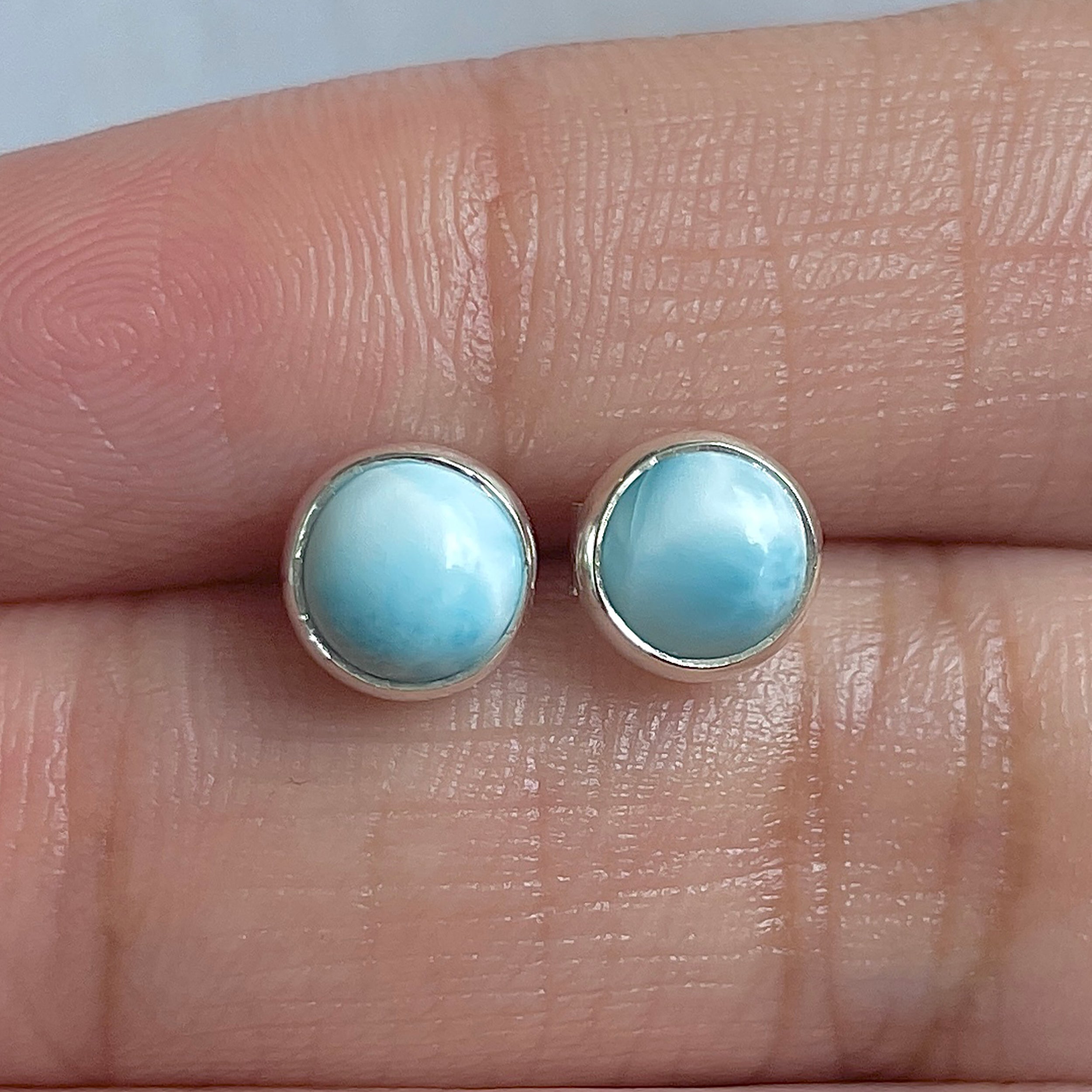 Larimar Stud Earring-(LAR-E-3143.)