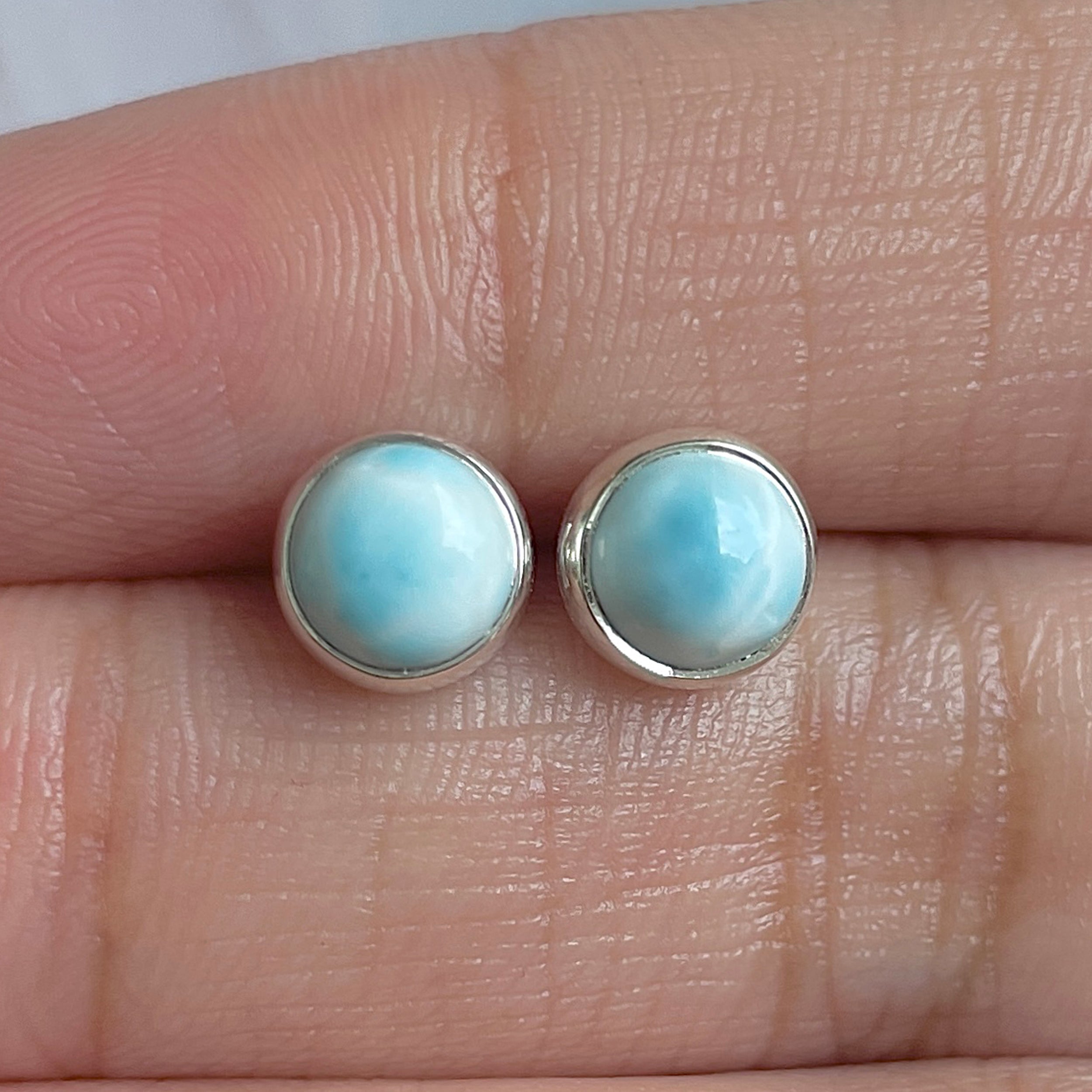 Larimar Stud Earring-(LAR-E-3144.)