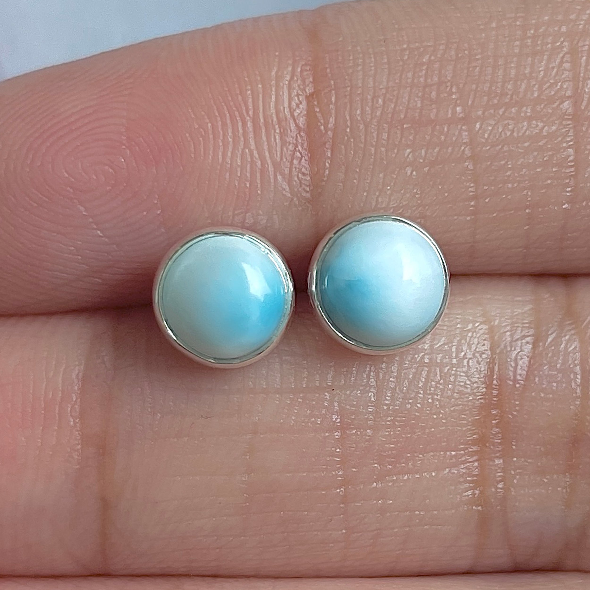 Larimar Stud Earring-(LAR-E-3145.)