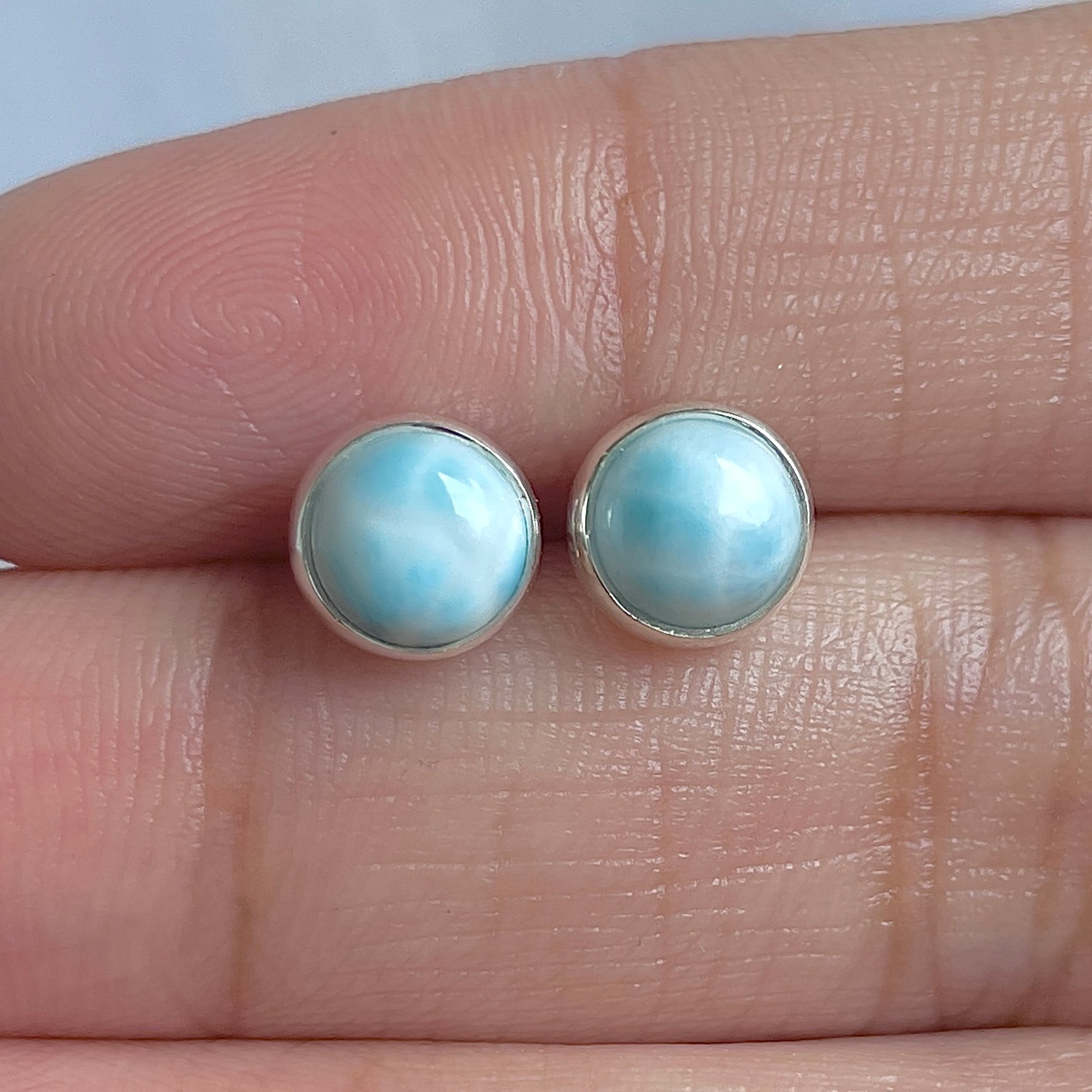 Larimar Stud Earring-(LAR-E-3146.)