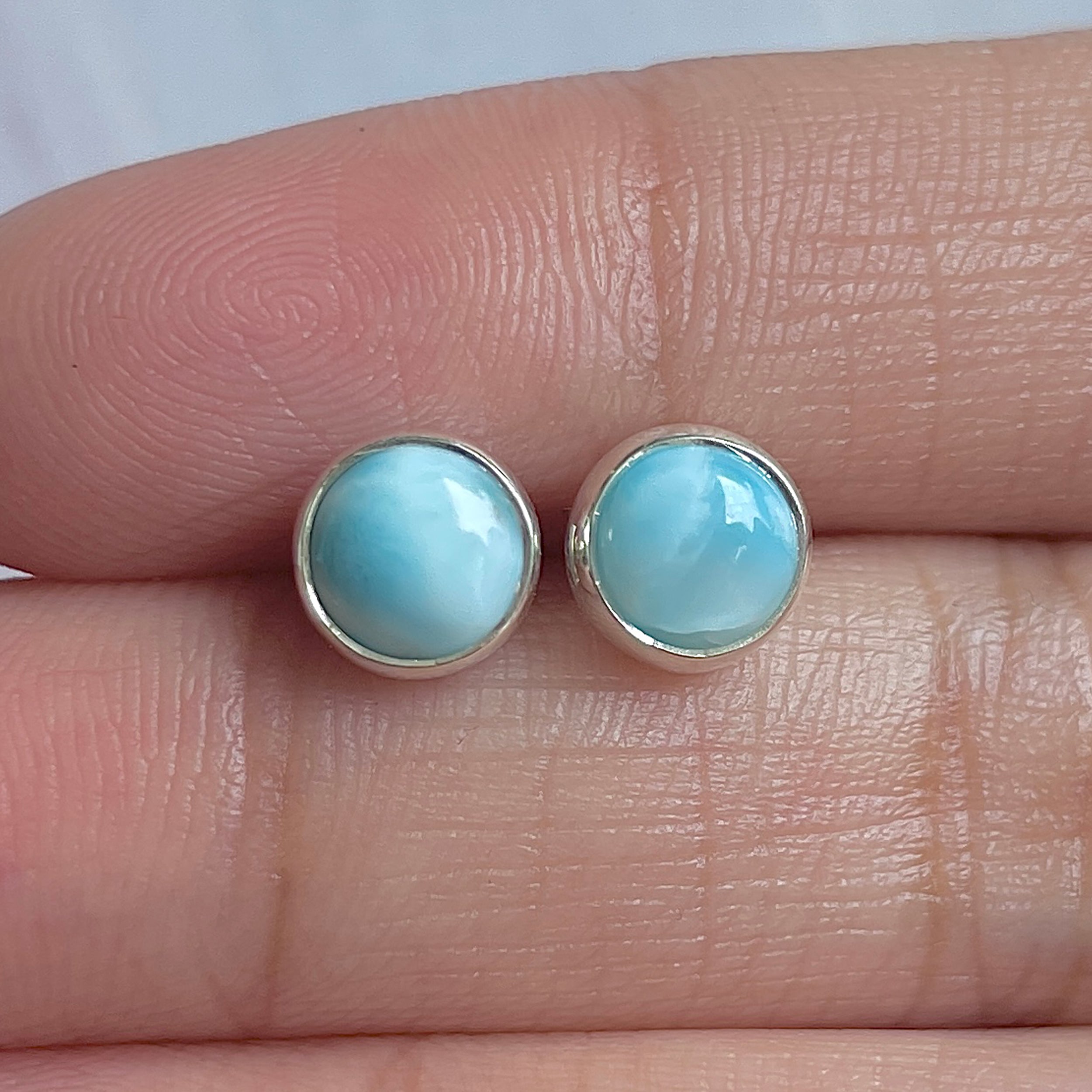 Larimar Stud Earring-(LAR-E-3147.)