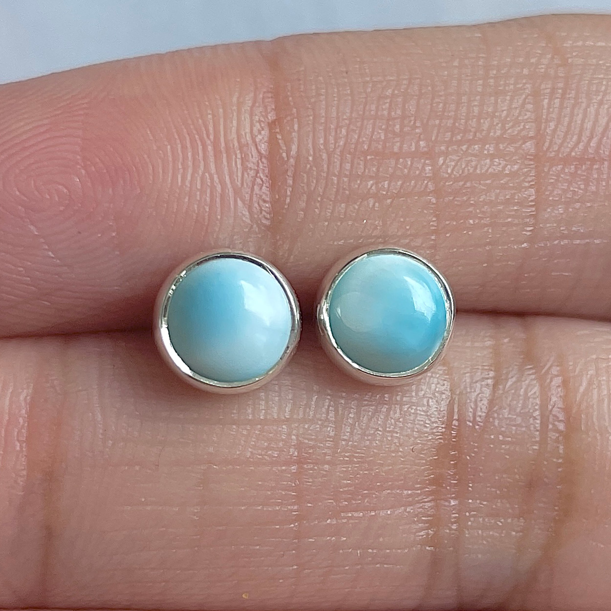 Larimar Stud Earring-(LAR-E-3148.)