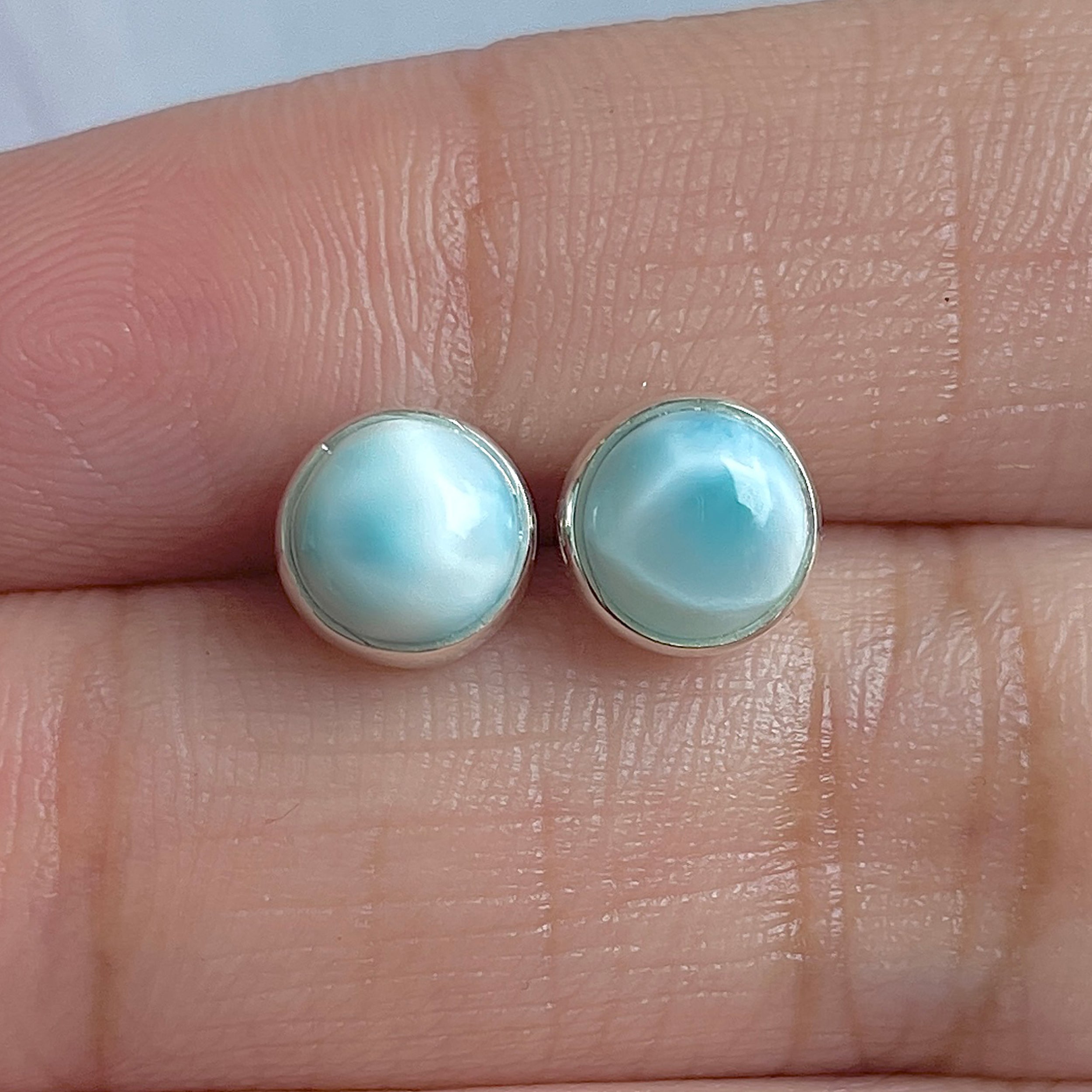 Larimar Stud Earring-(LAR-E-3149.)