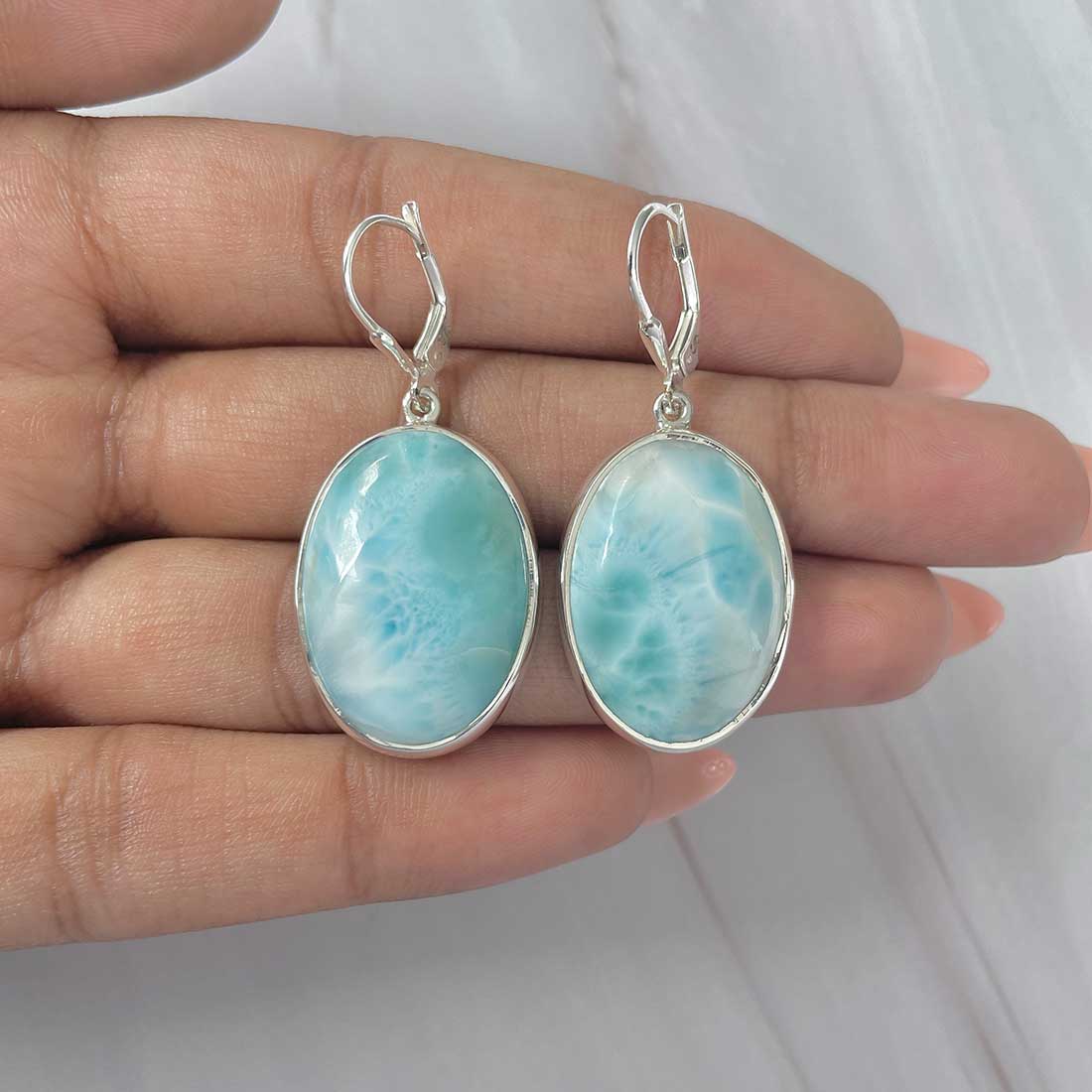 Larimar Earring-(LAR-E-315.)
