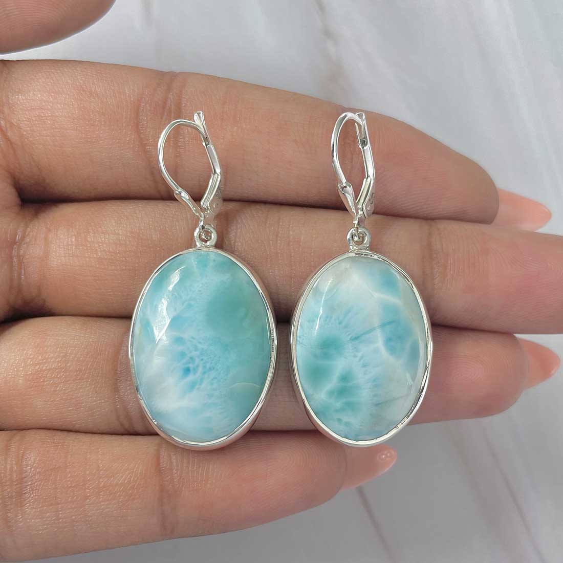 Larimar Earring-(LAR-E-315.)