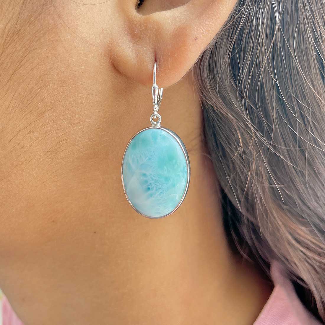 Larimar Earring-(LAR-E-315.)