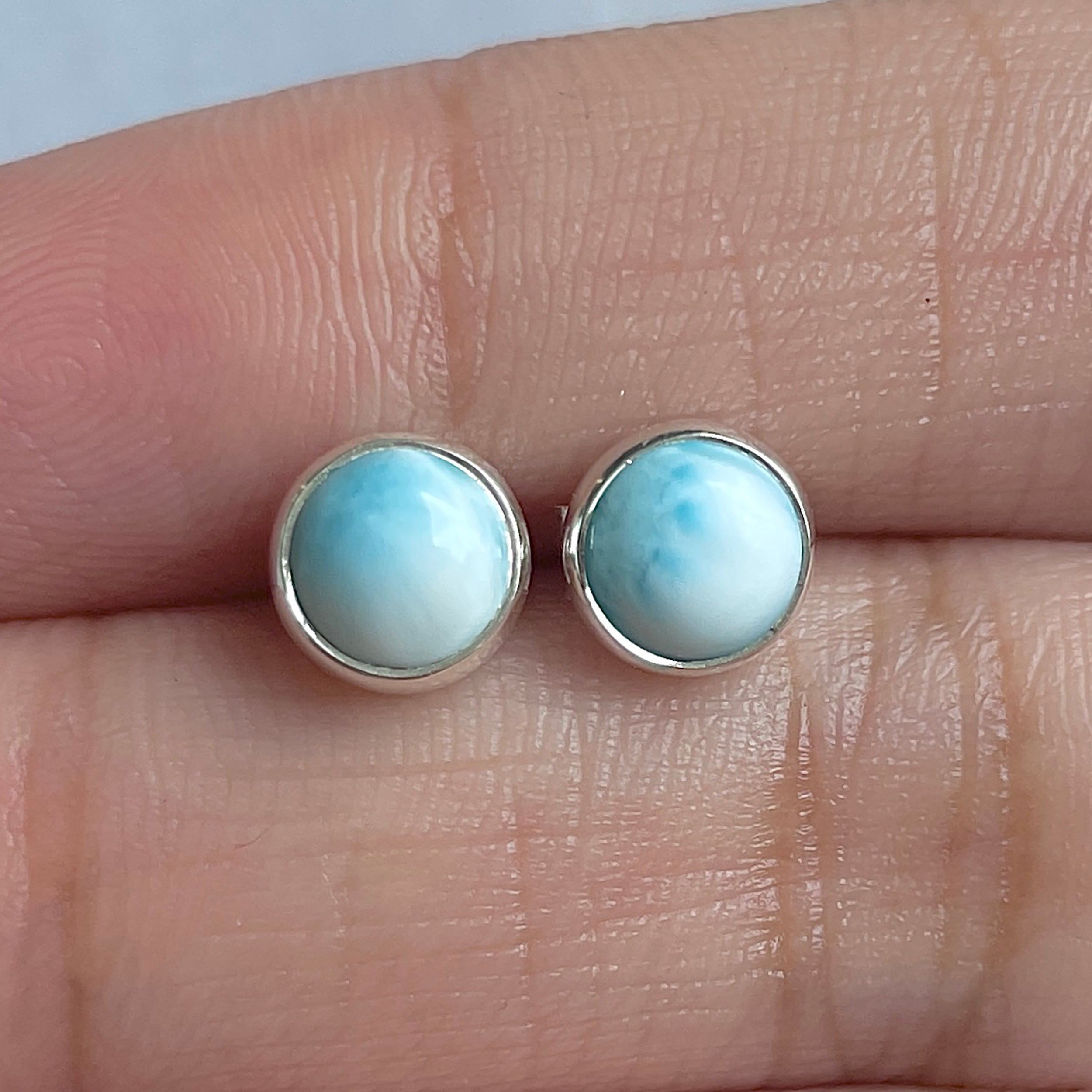 Larimar Stud Earring-(LAR-E-3150.)
