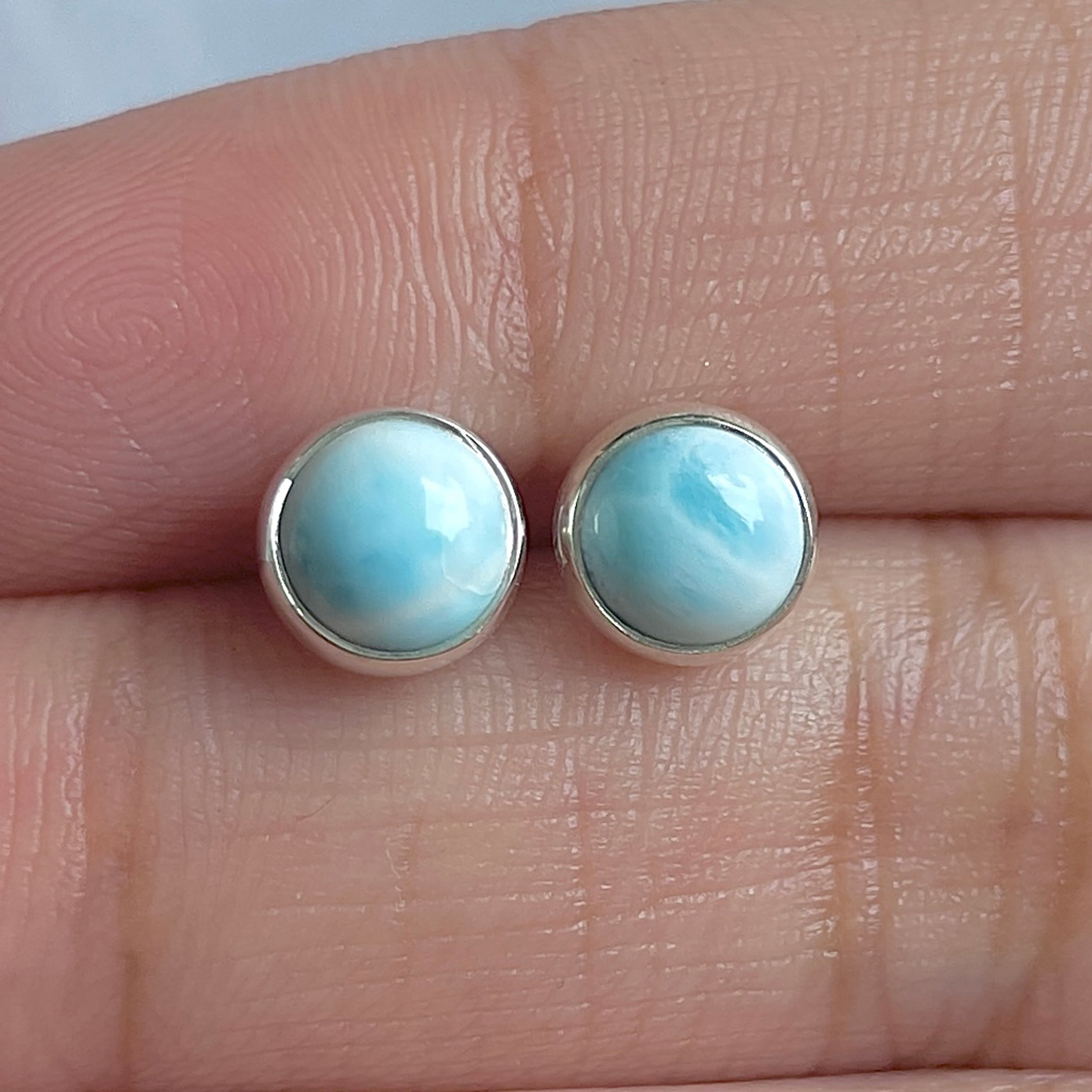 Larimar Stud Earring-(LAR-E-3151.)