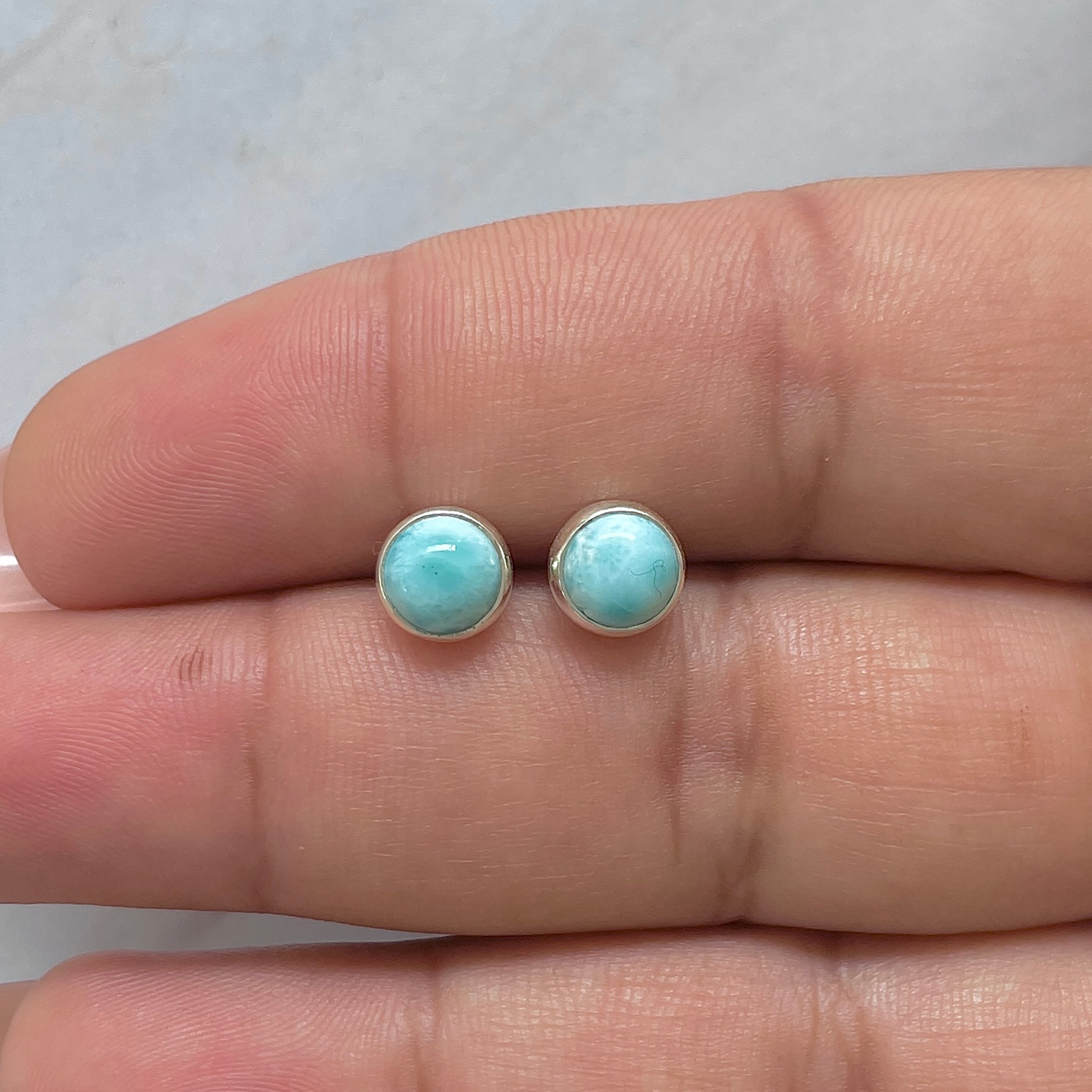 Larimar Stud Earring-(LAR-E-3152.)