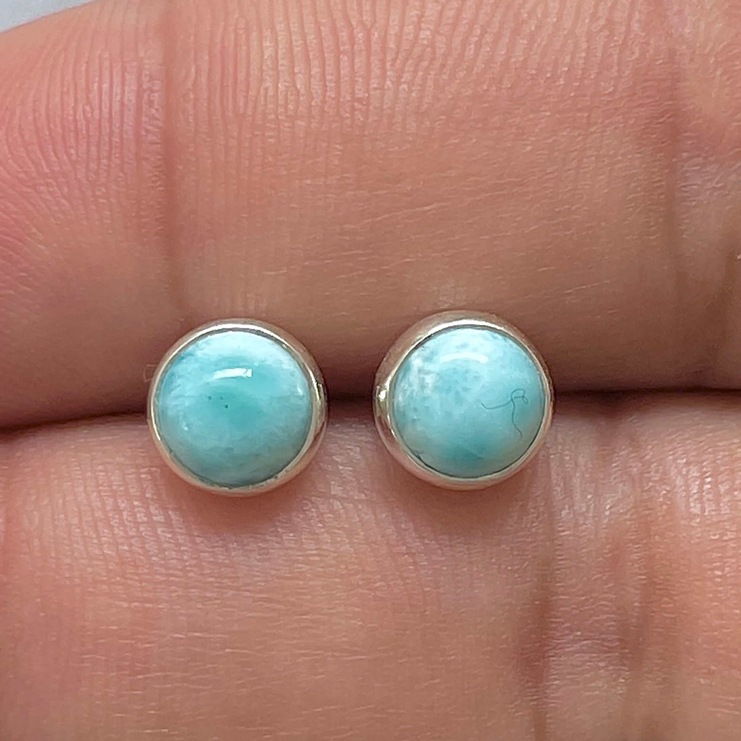 Larimar Stud Earring-(LAR-E-3152.)