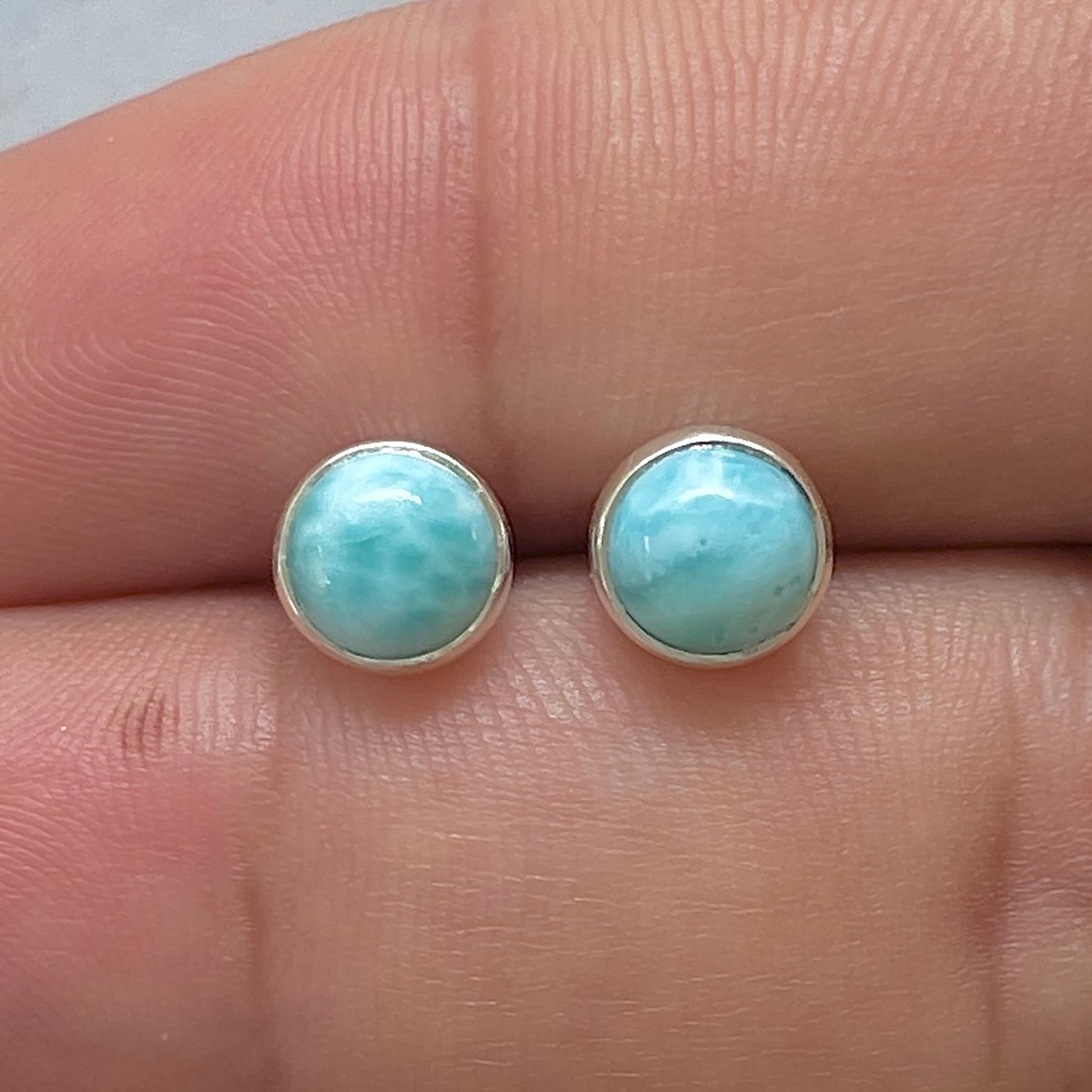 Larimar Stud Earring-(LAR-E-3153.)