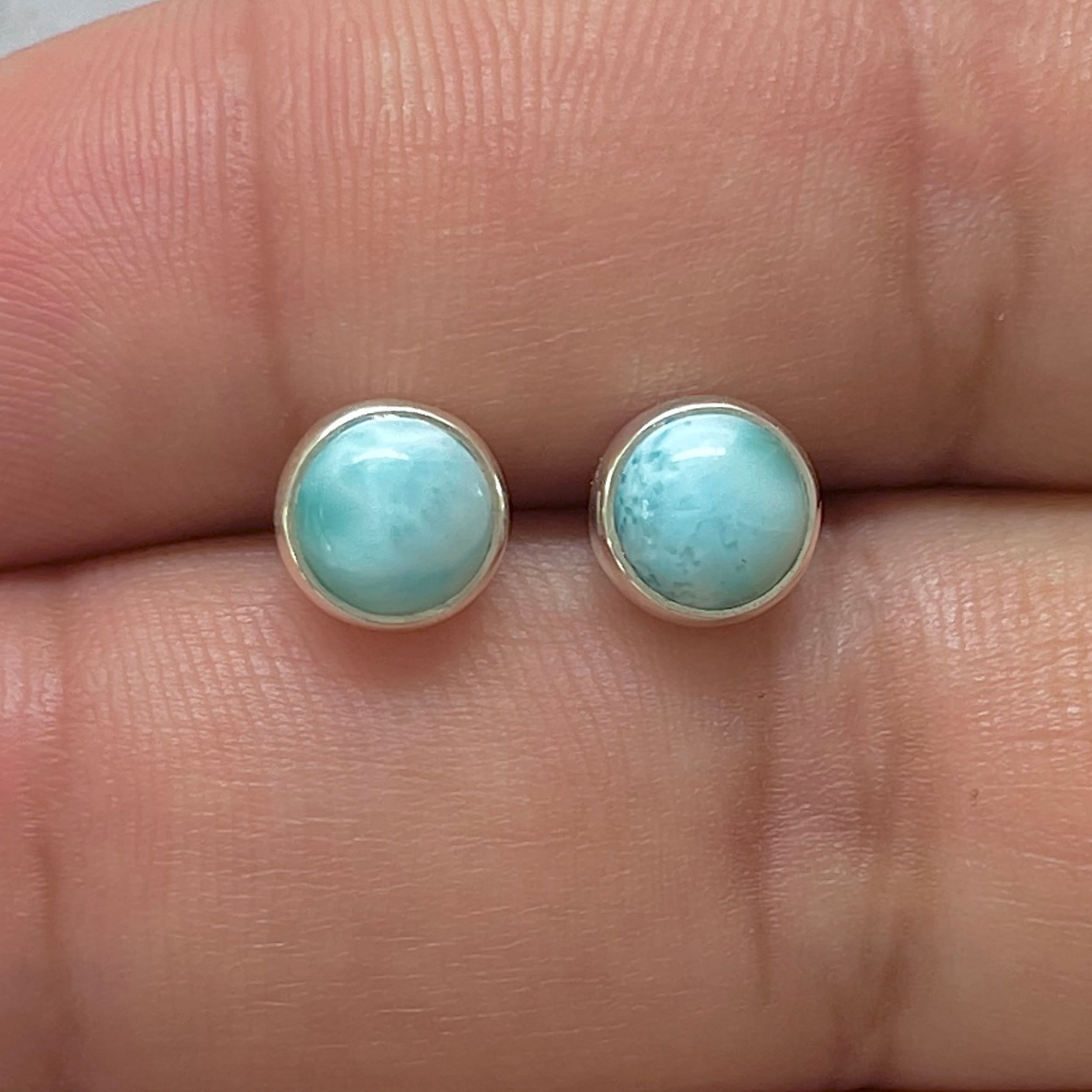 Larimar Stud Earring-(LAR-E-3154.)
