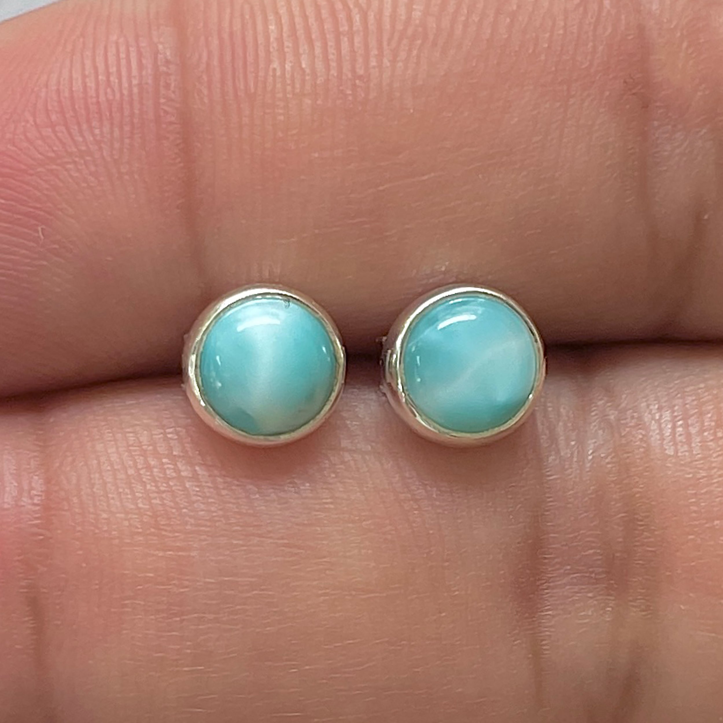 Larimar Stud Earring-(LAR-E-3155.)