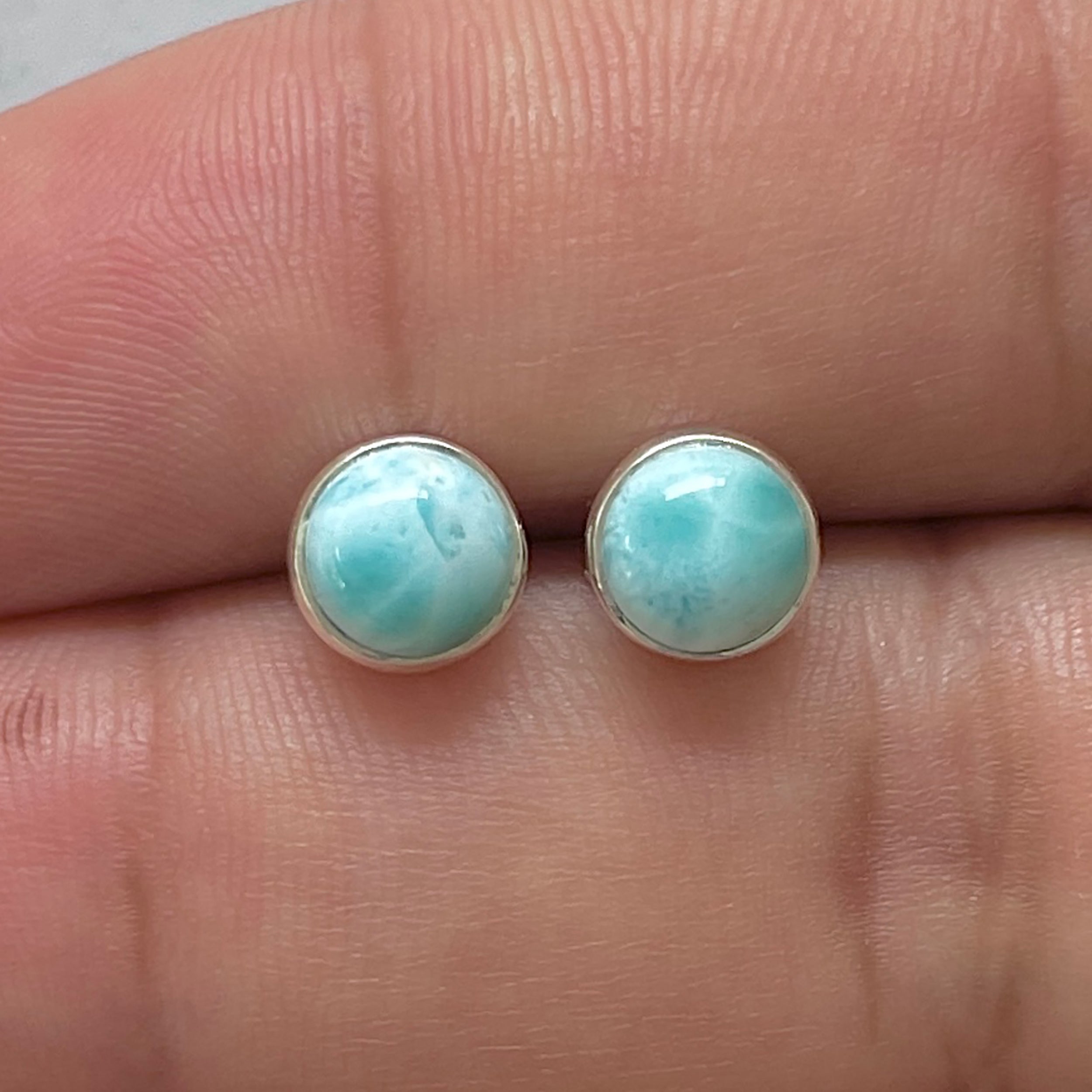 Larimar Stud Earring-(LAR-E-3156.)