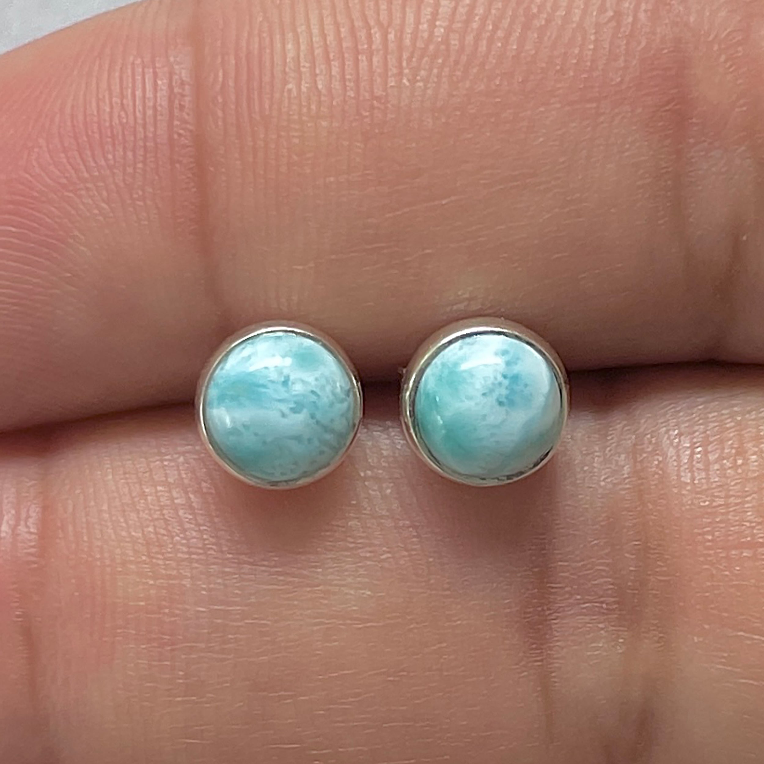 Larimar Stud Earring-(LAR-E-3158.)