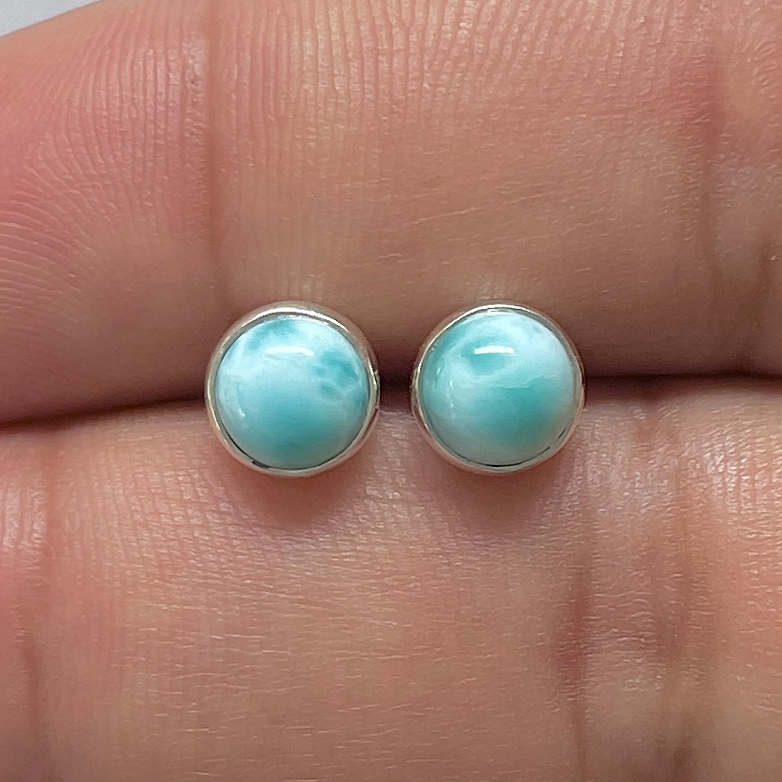 Larimar Stud Earring-(LAR-E-3159.)