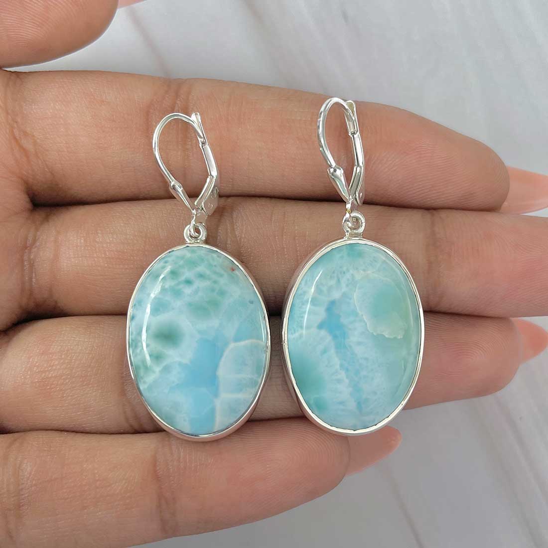 Larimar Earring-(LAR-E-316.)
