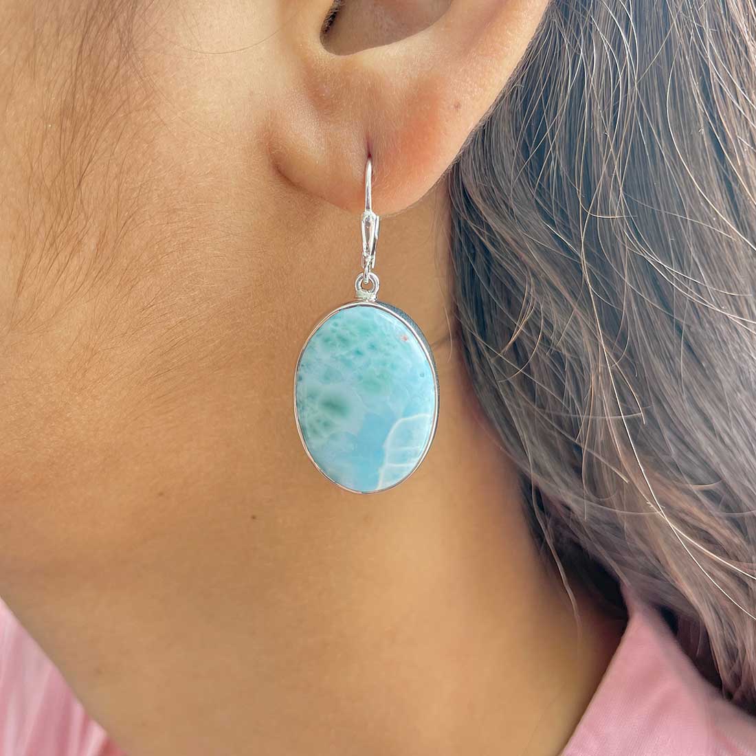 Larimar Earring-(LAR-E-316.)