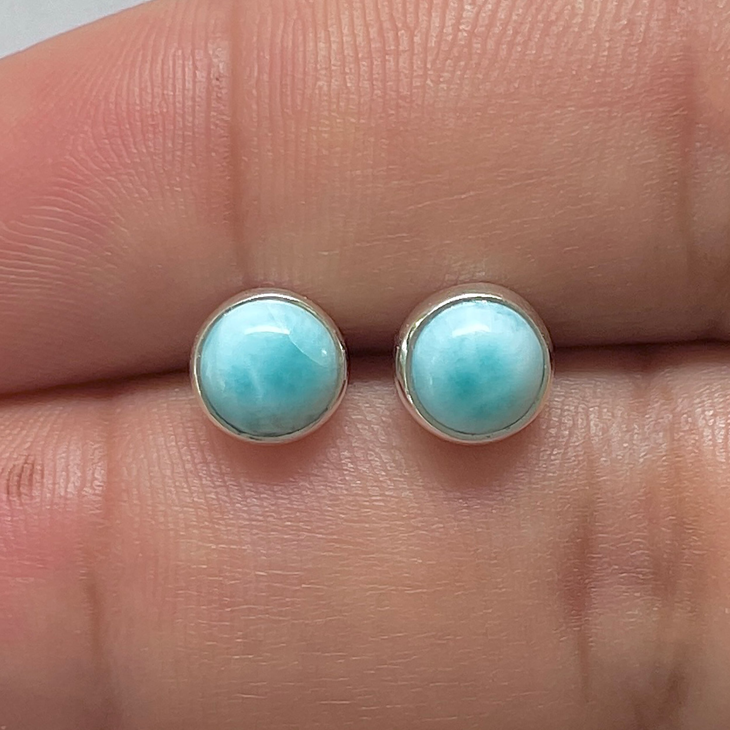Larimar Stud Earring-(LAR-E-3160.)