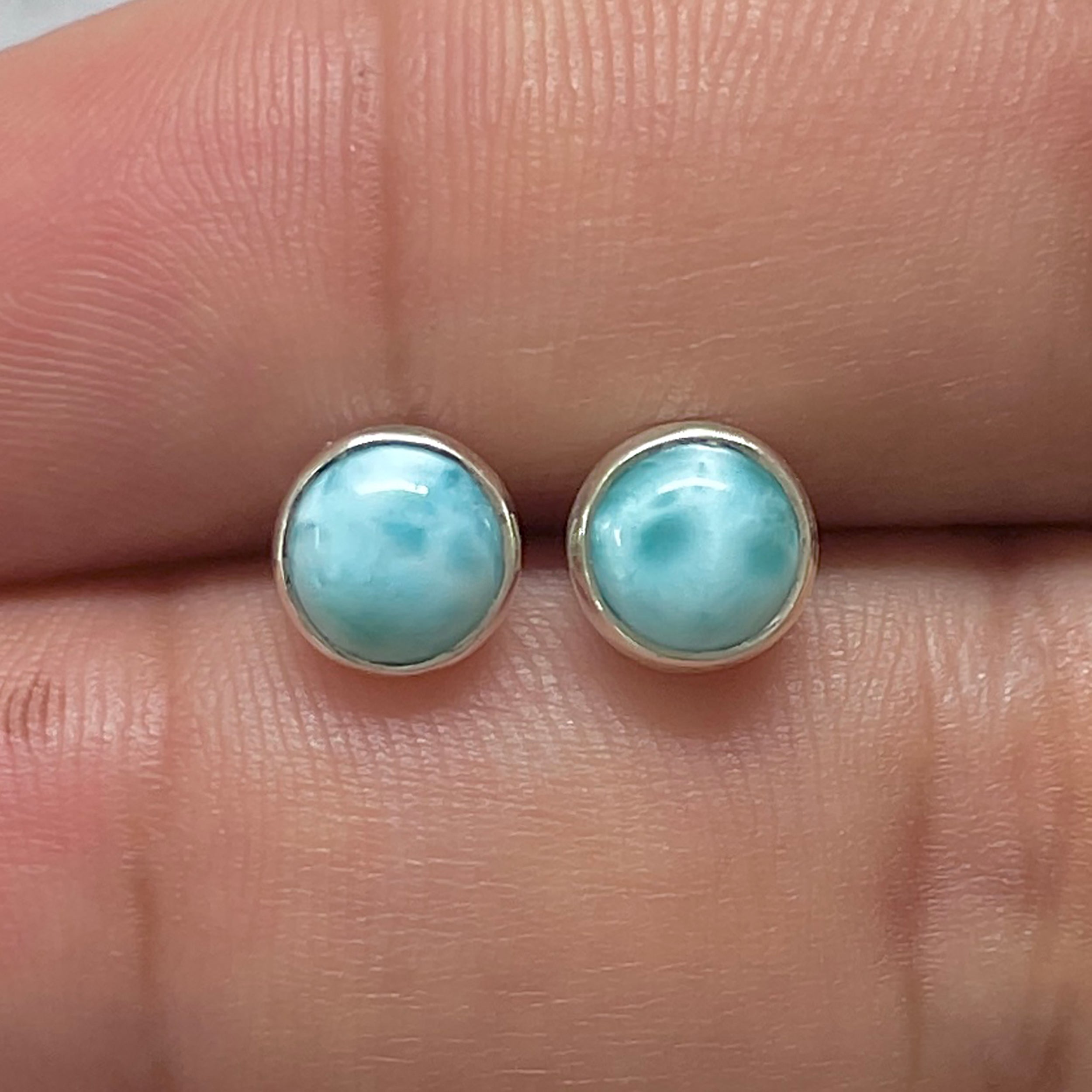 Larimar Stud Earring-(LAR-E-3161.)