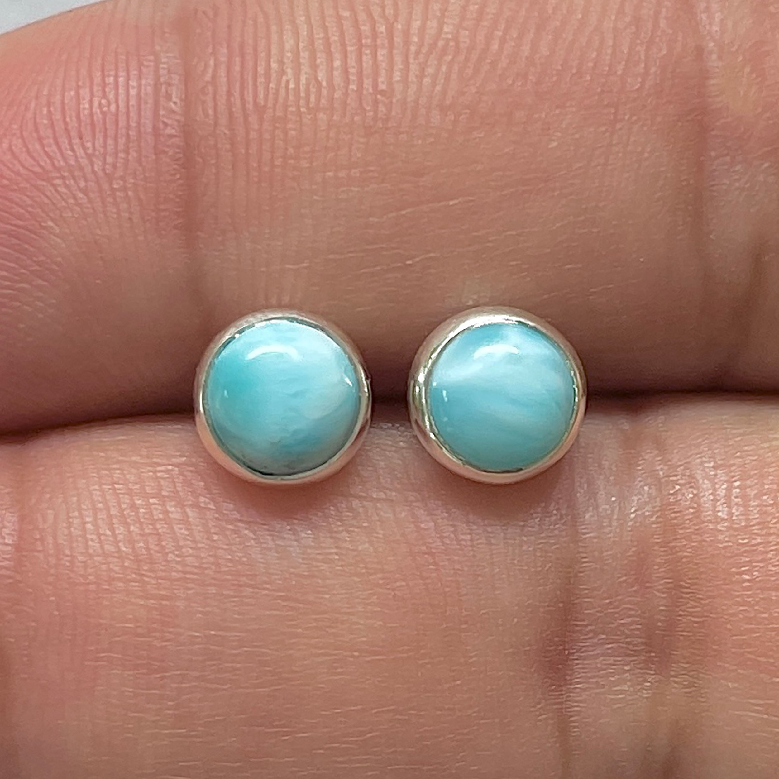 Larimar Stud Earring-(LAR-E-3162.)