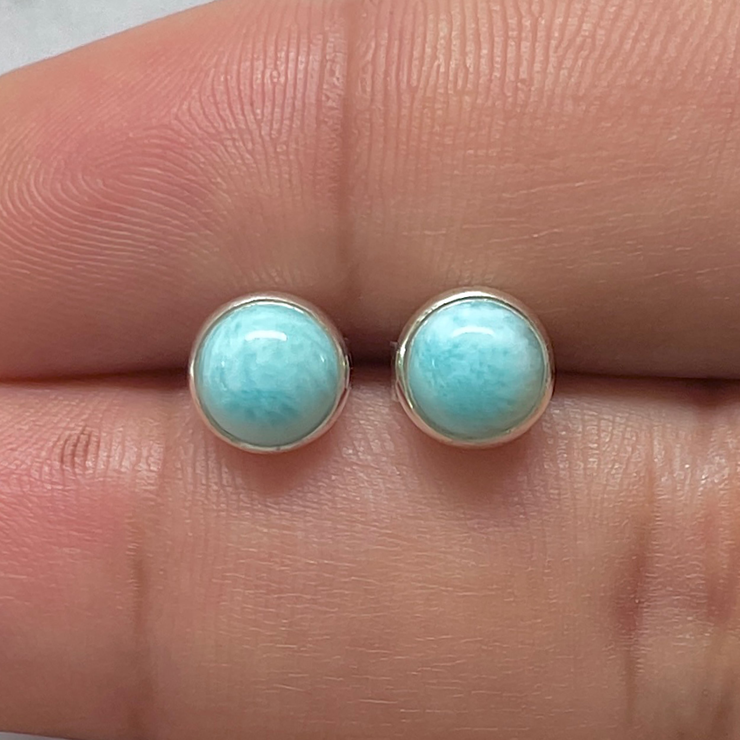 Larimar Stud Earring-(LAR-E-3163.)