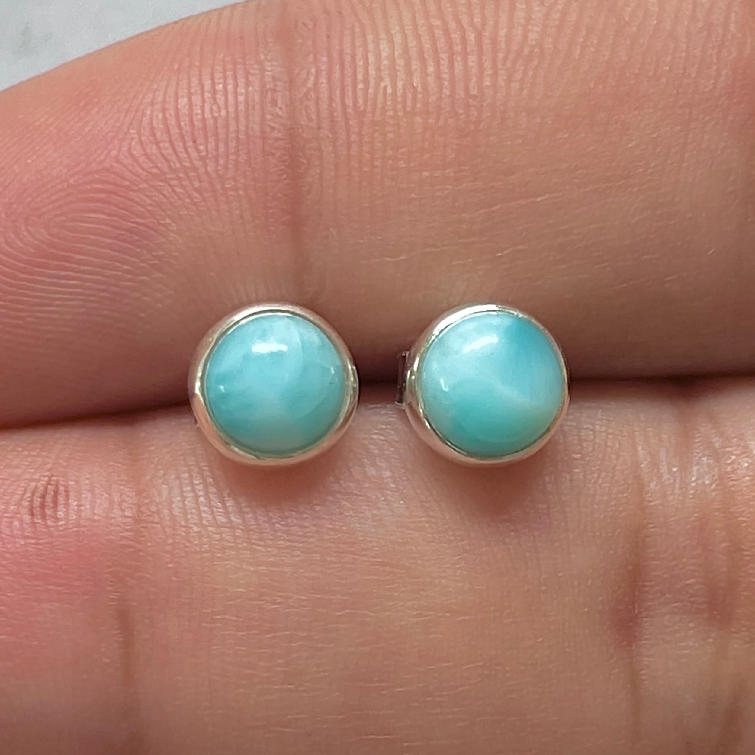 Larimar Stud Earring-(LAR-E-3164.)