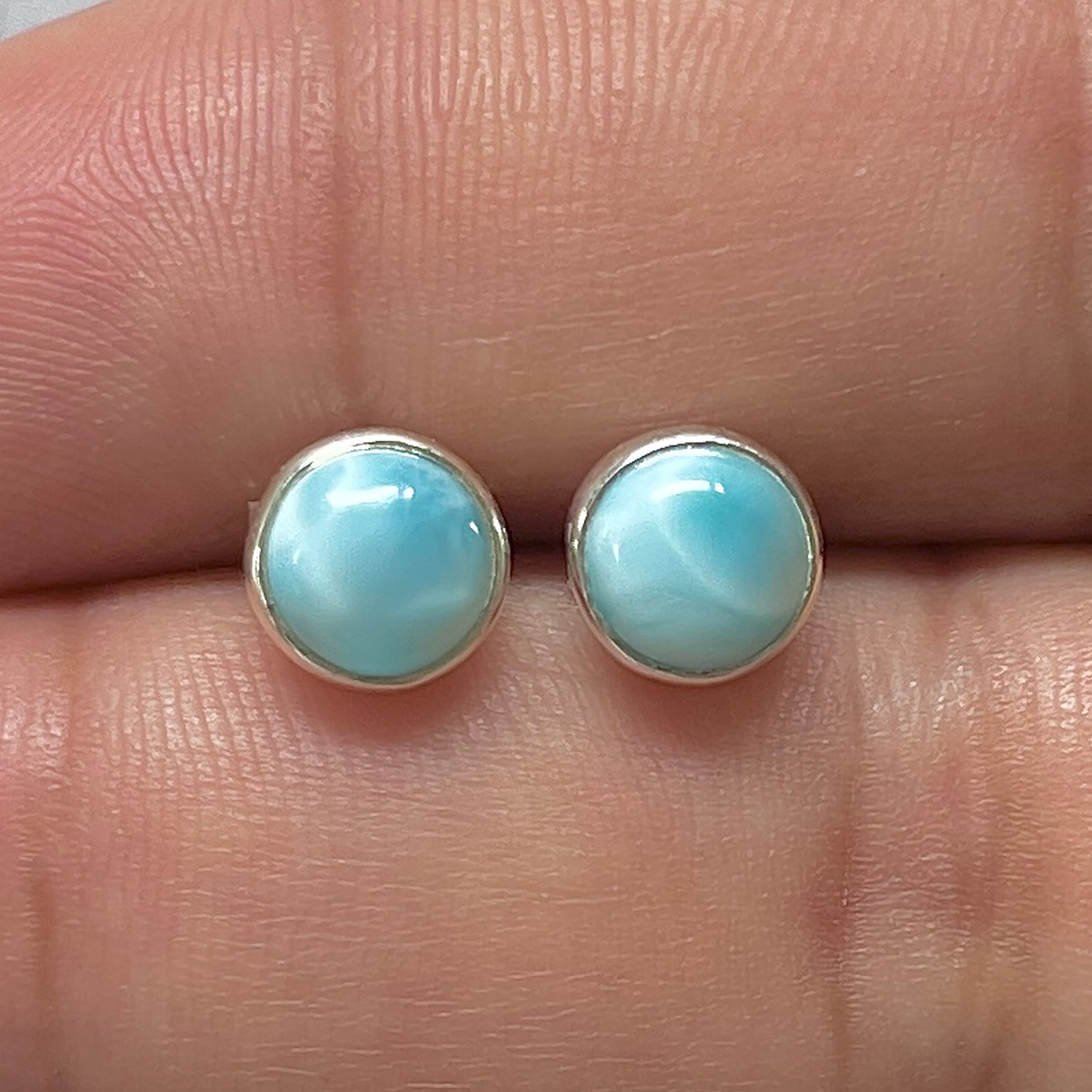 Larimar Stud Earring-(LAR-E-3166.)