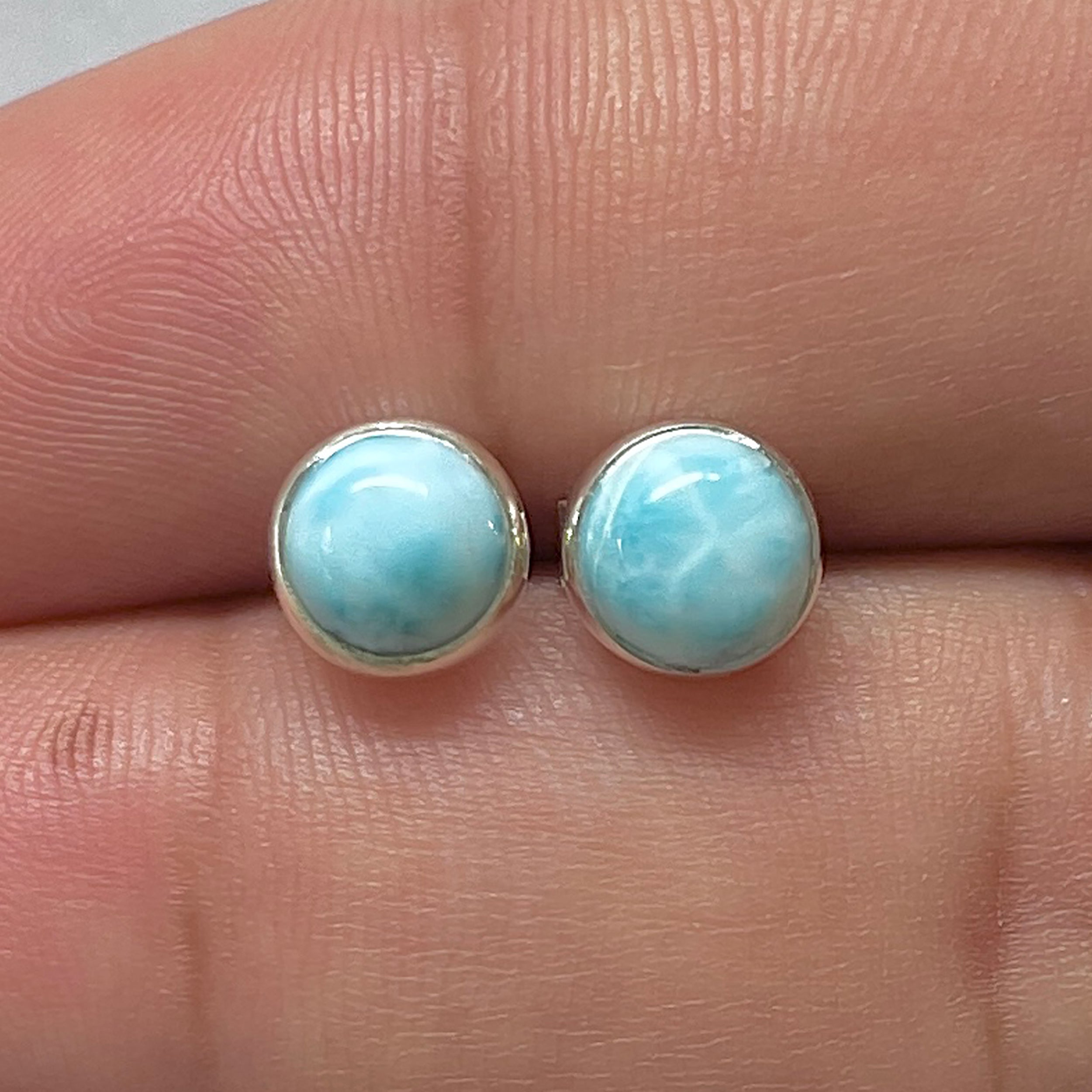Larimar Stud Earring-(LAR-E-3167.)