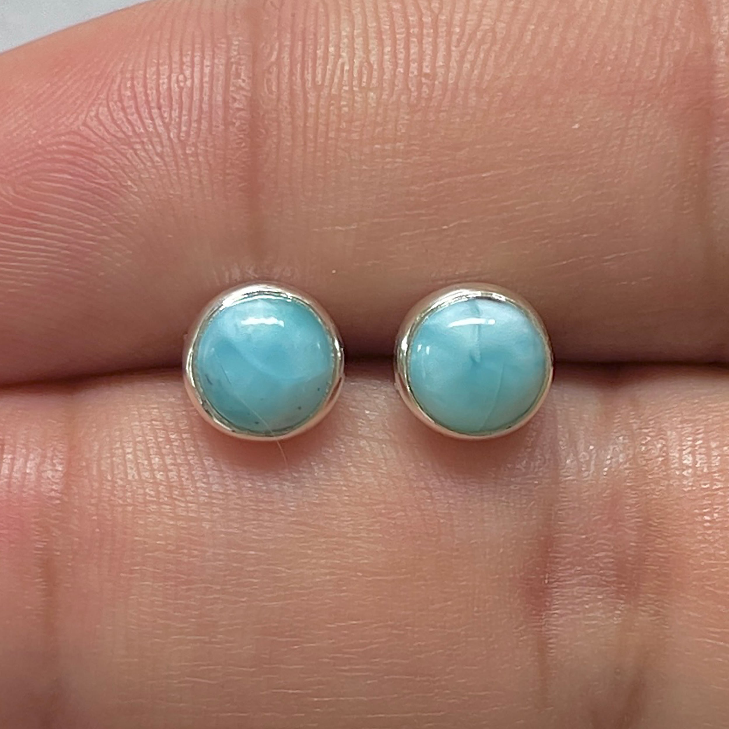 Larimar Stud Earring-(LAR-E-3168.)