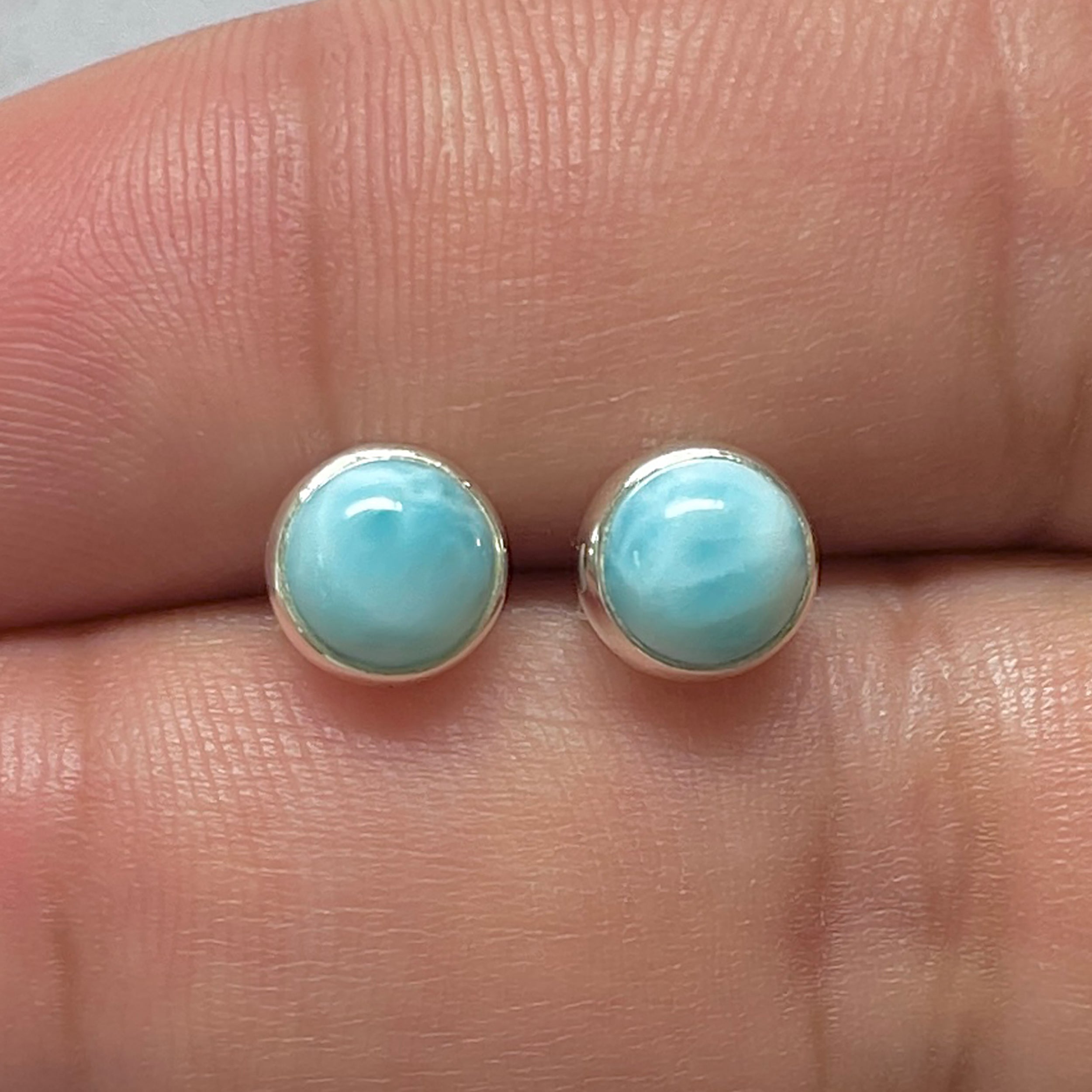 Larimar Stud Earring-(LAR-E-3170.)