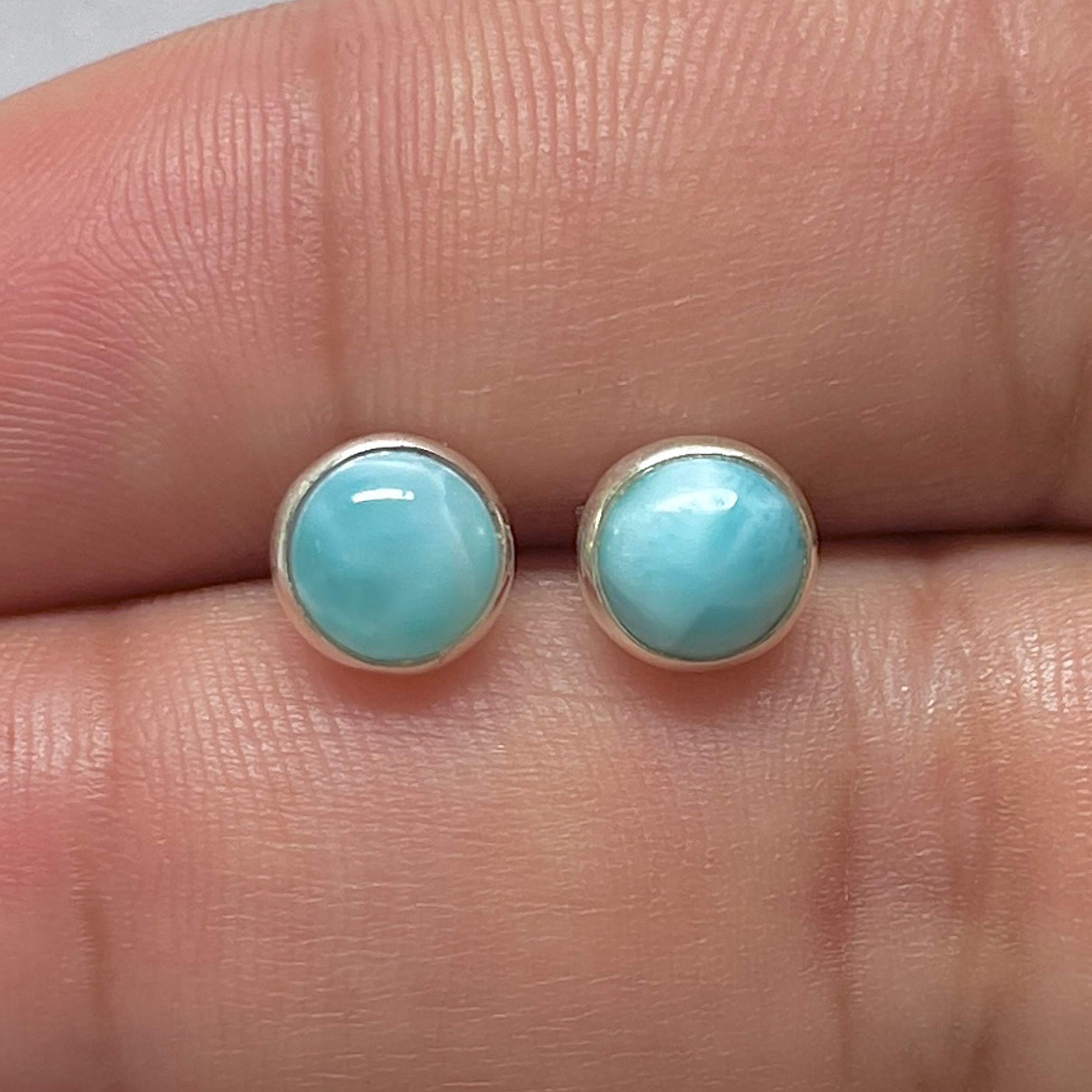 Larimar Stud Earring-(LAR-E-3171.)