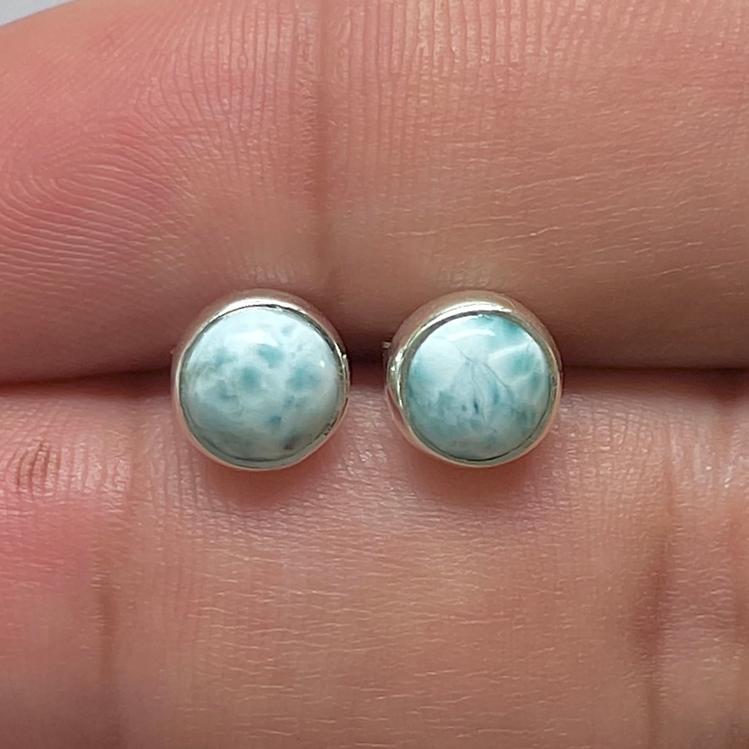 Larimar Stud Earring-(LAR-E-3172.)