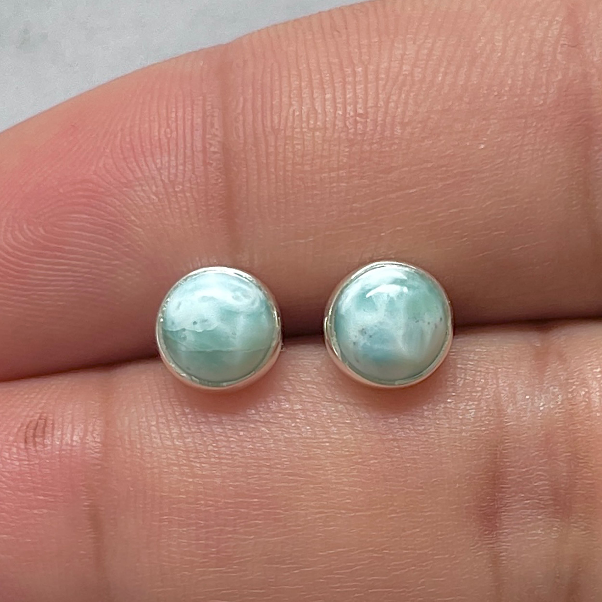 Larimar Stud Earring-(LAR-E-3173.)