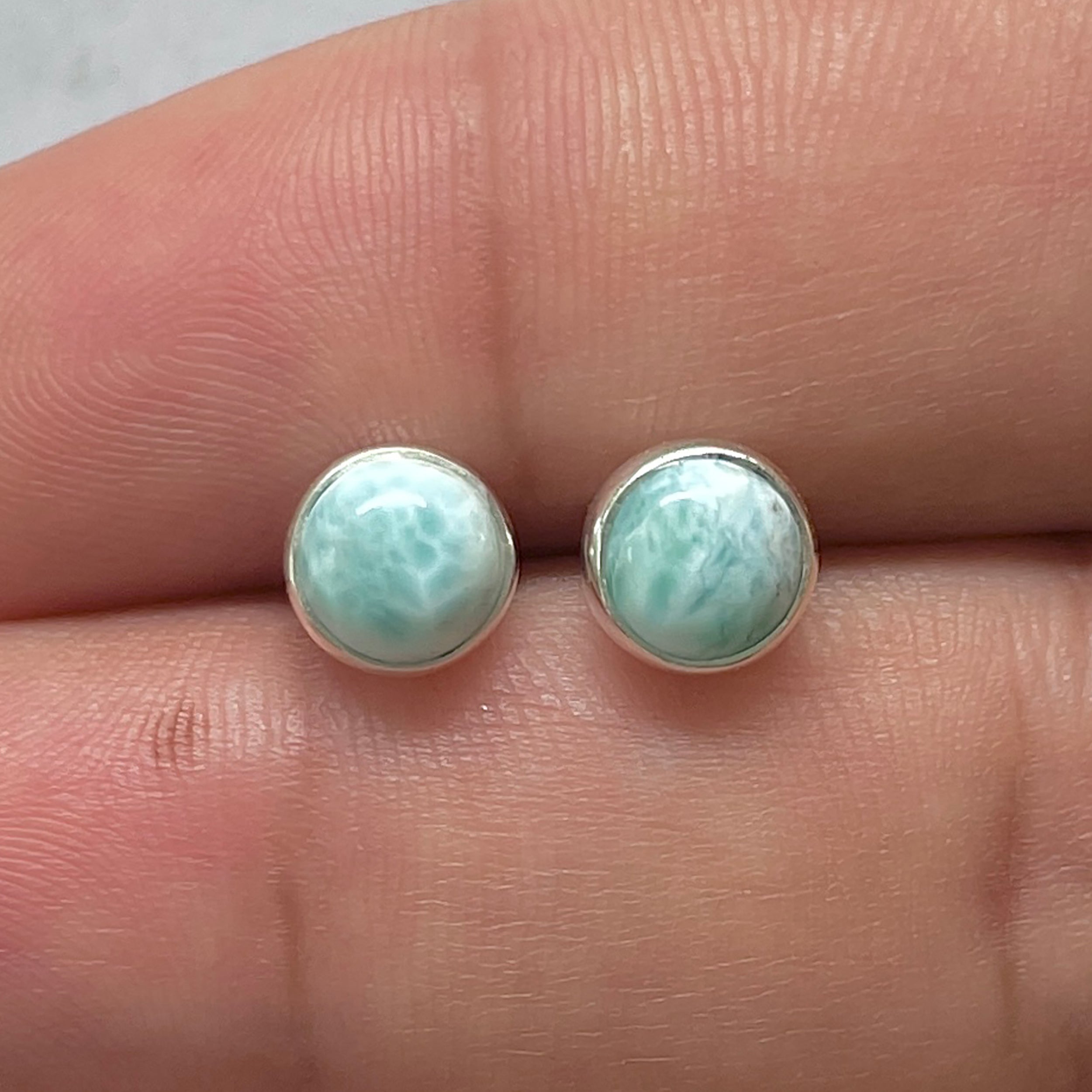 Larimar Stud Earring-(LAR-E-3174.)