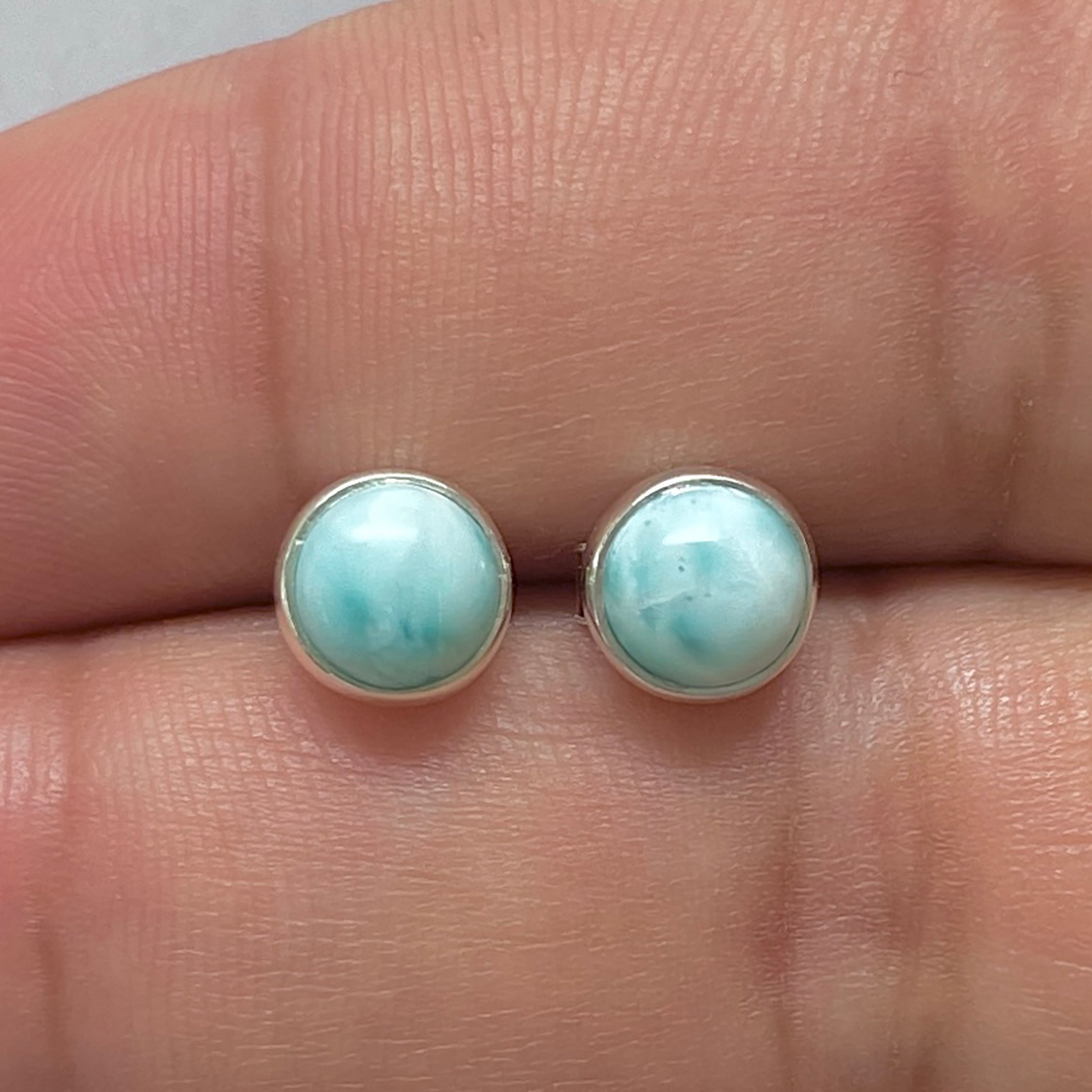 Larimar Stud Earring-(LAR-E-3175.)