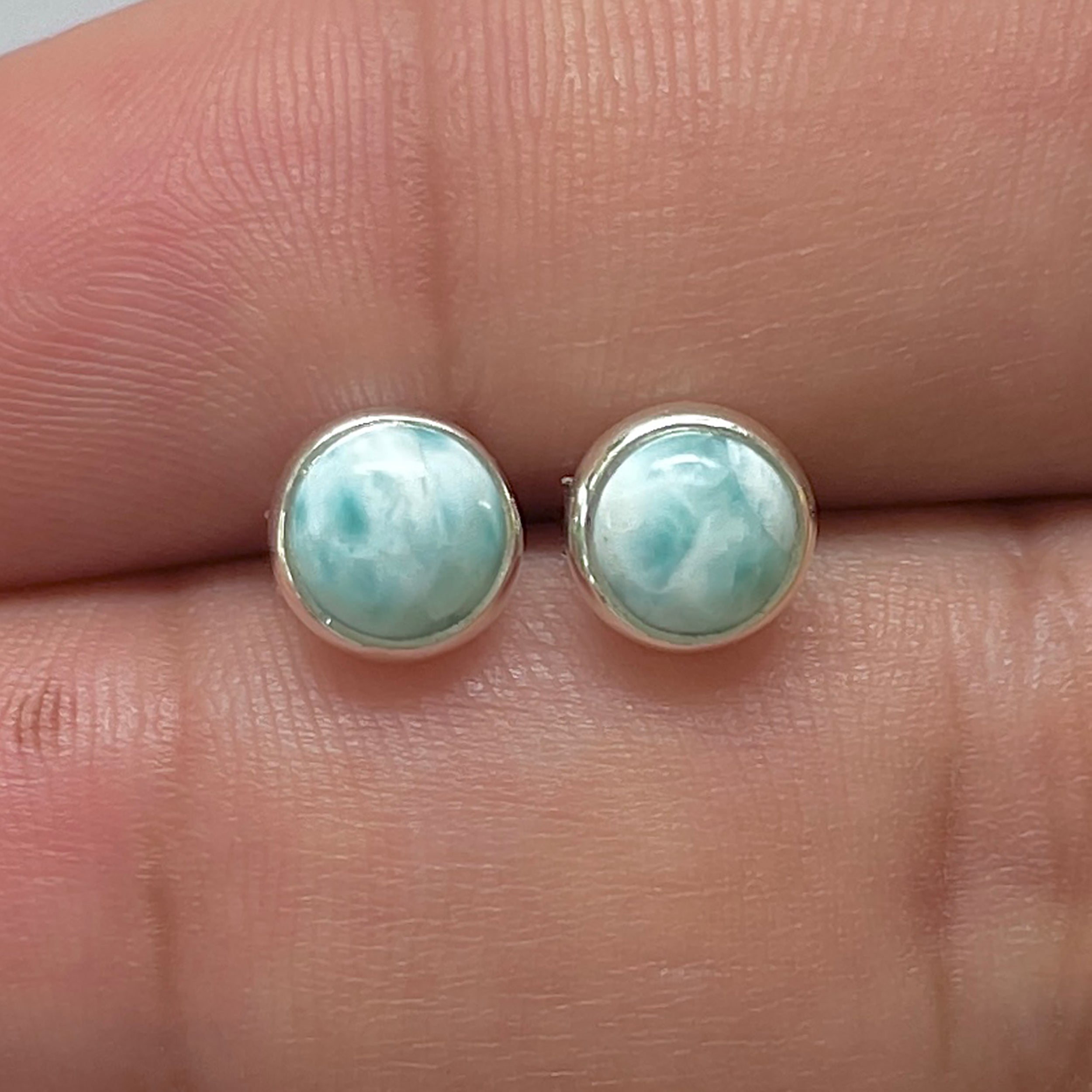 Larimar Stud Earring-(LAR-E-3176.)