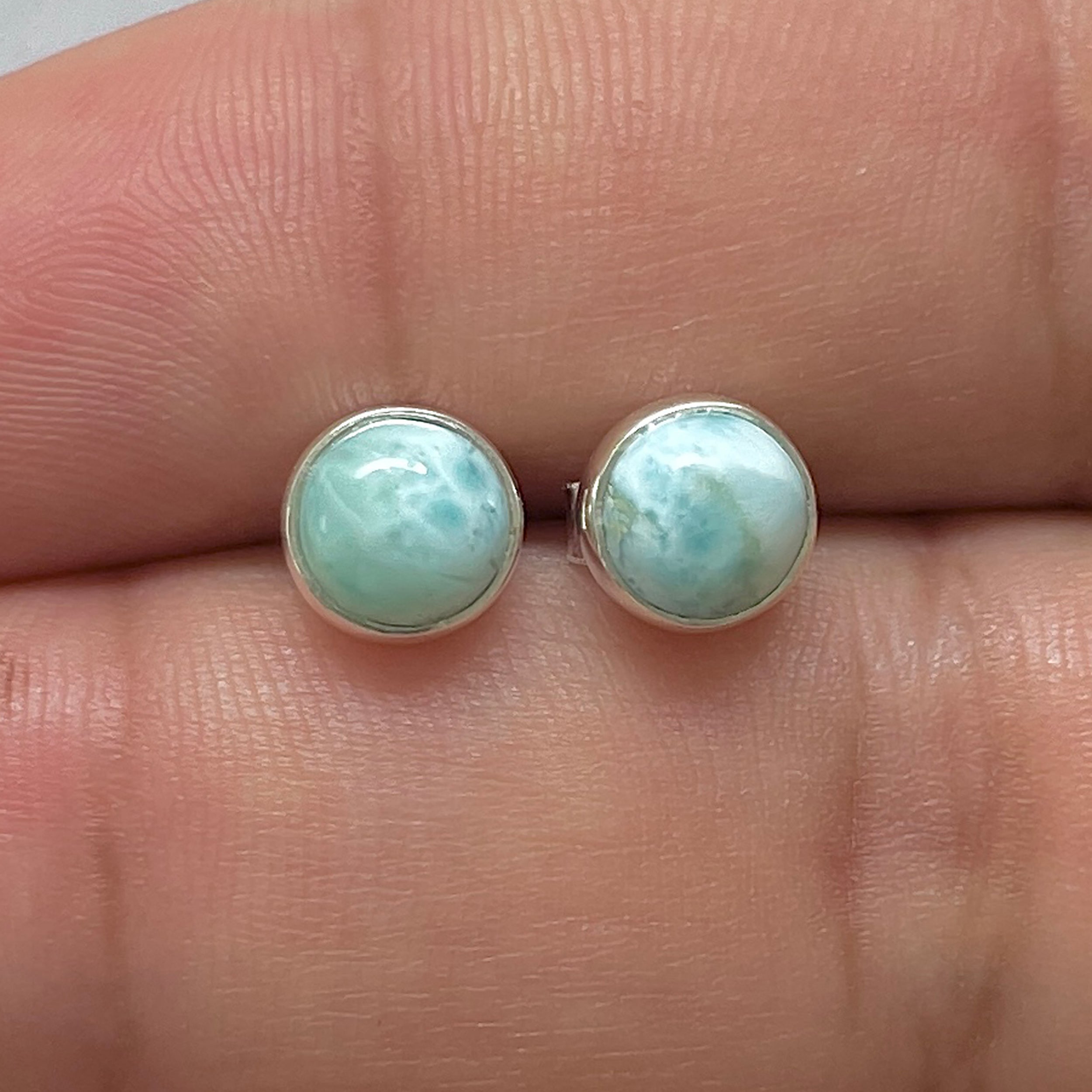 Larimar Stud Earring-(LAR-E-3177.)
