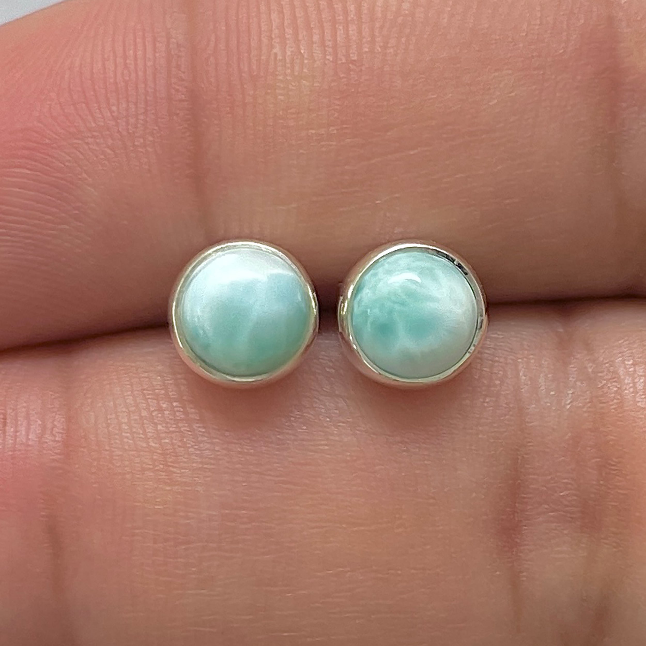 Larimar Stud Earring-(LAR-E-3179.)