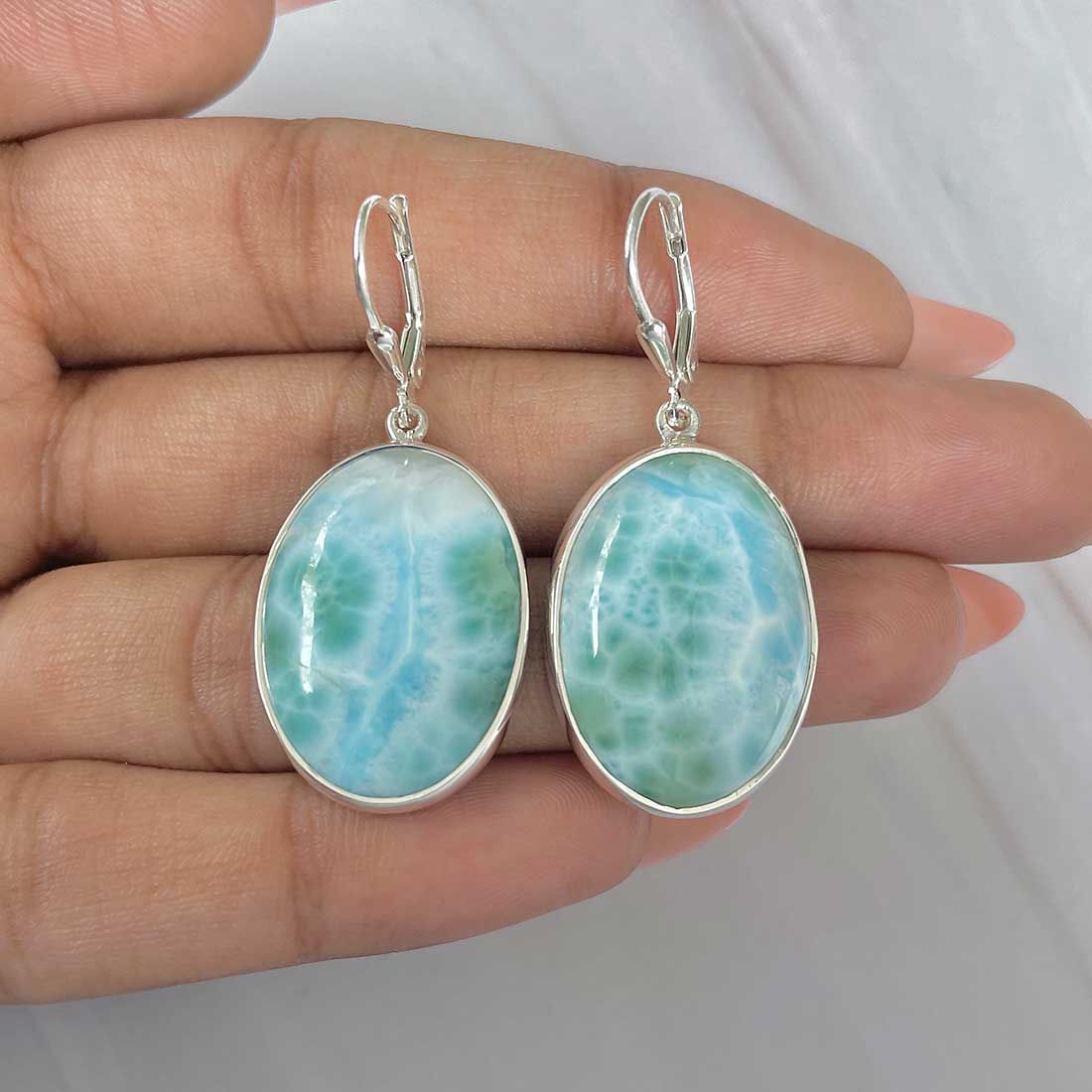 Larimar Earring-(LAR-E-318.)