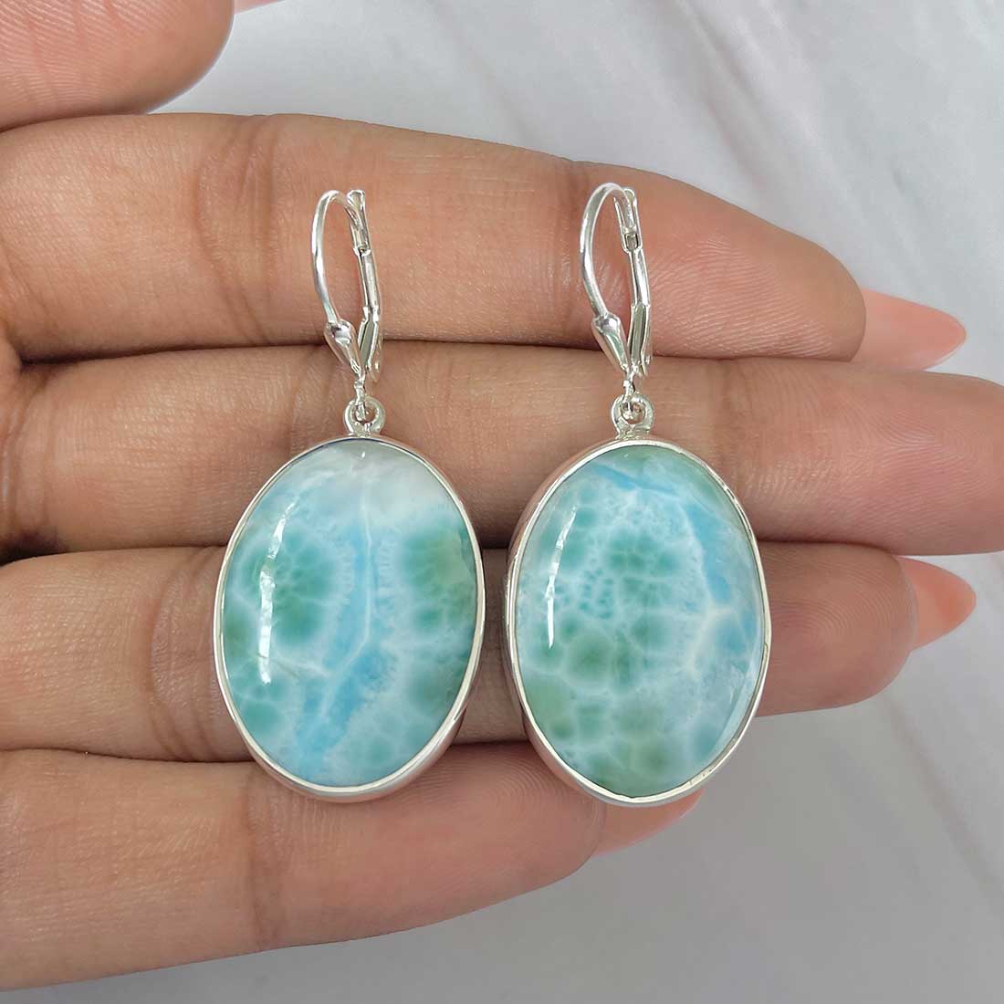 Larimar Earring-(LAR-E-318.)