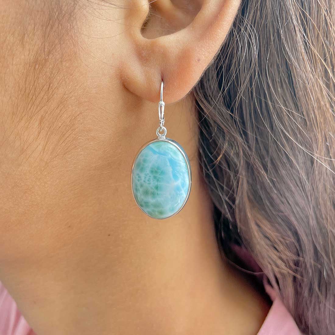 Larimar Earring-(LAR-E-318.)