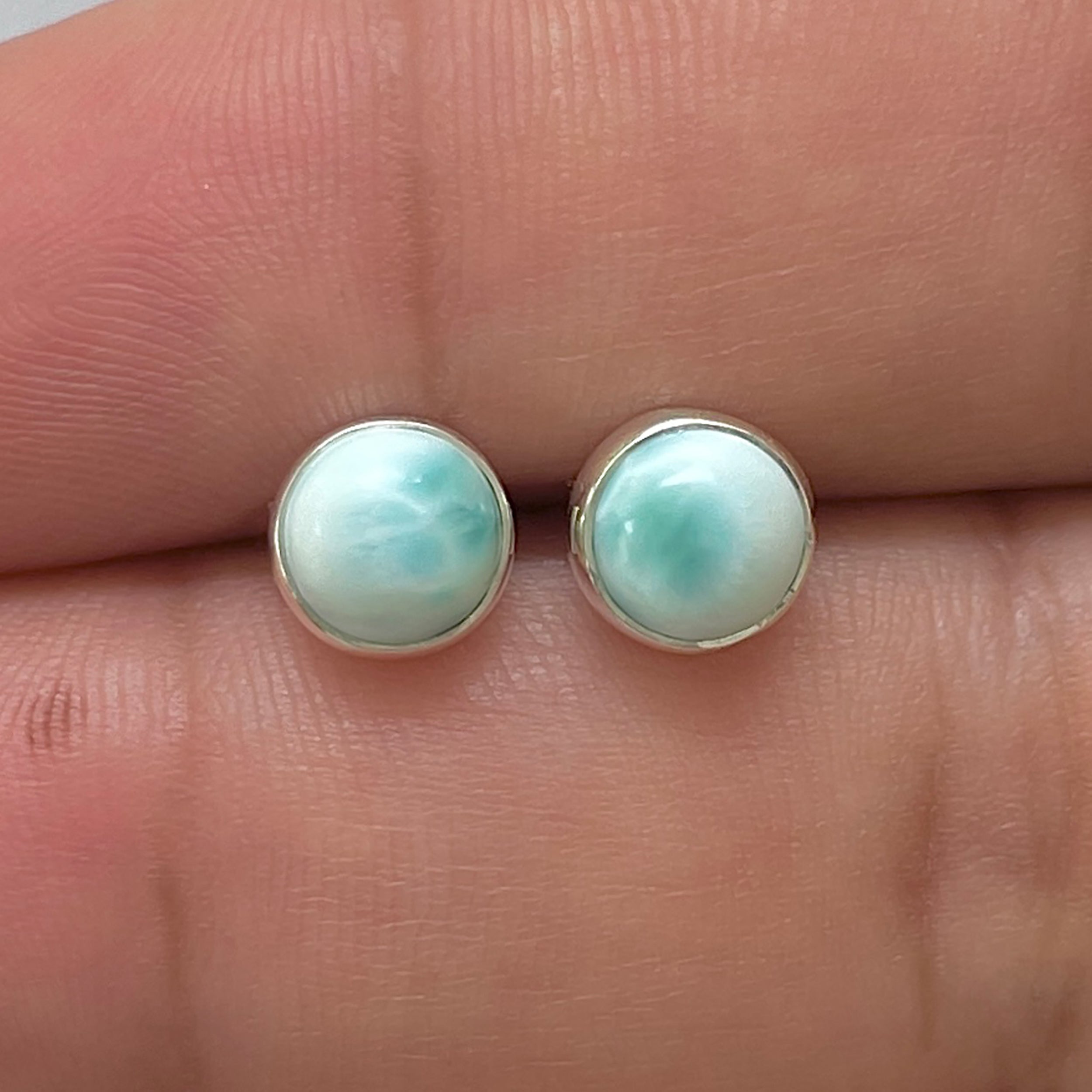 Larimar Stud Earring-(LAR-E-3180.)