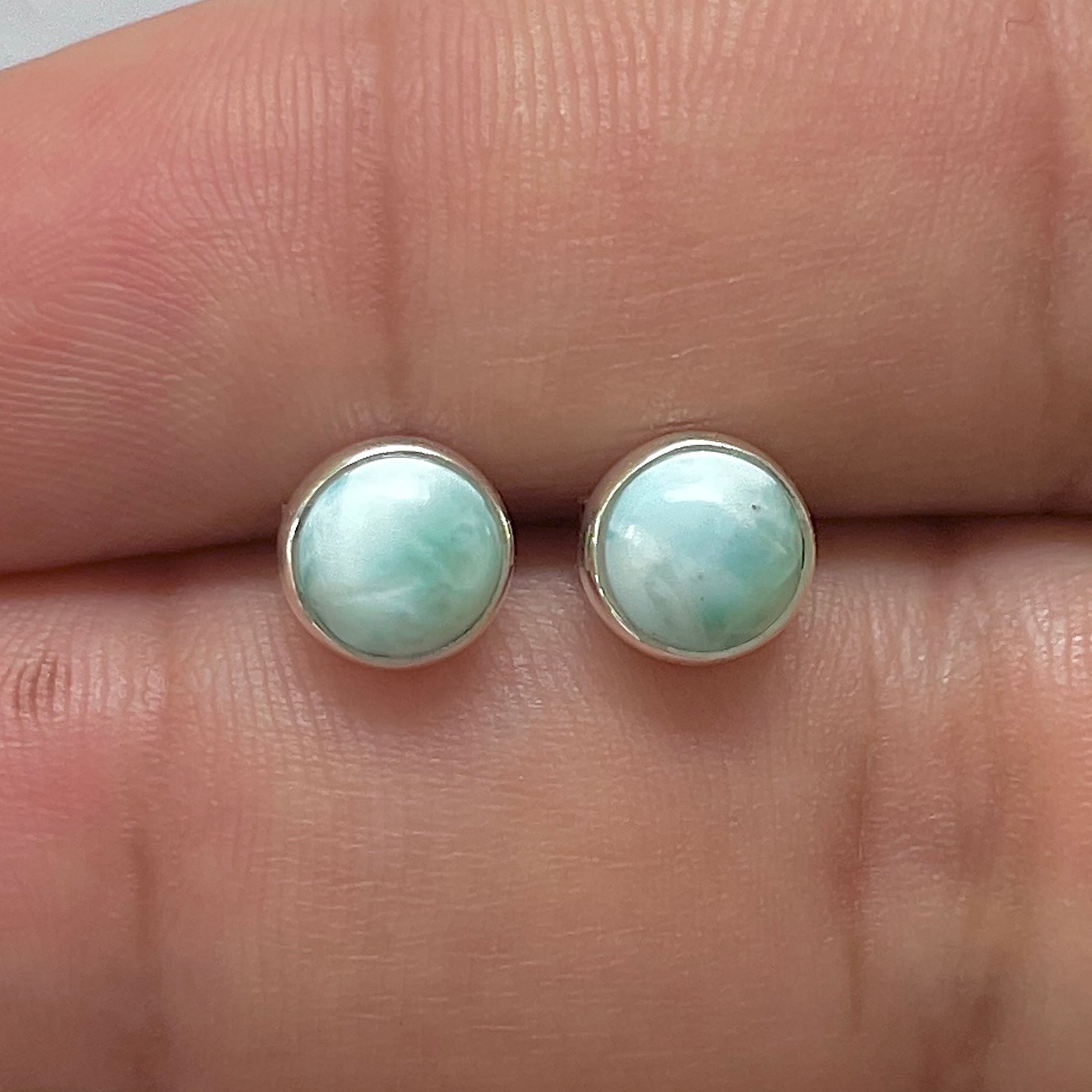 Larimar Stud Earring-(LAR-E-3181.)