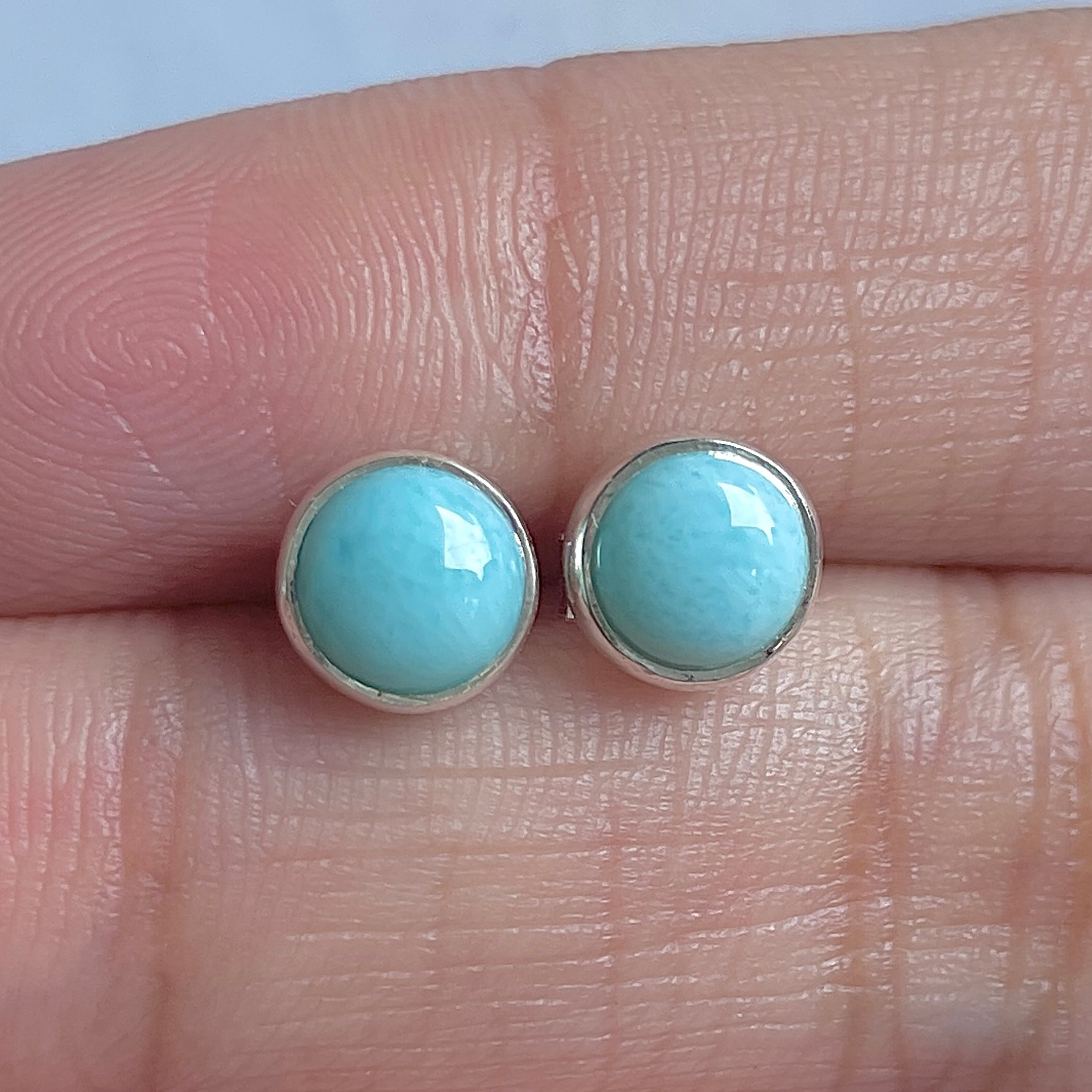 Larimar Stud Earring-(LAR-E-3182.)
