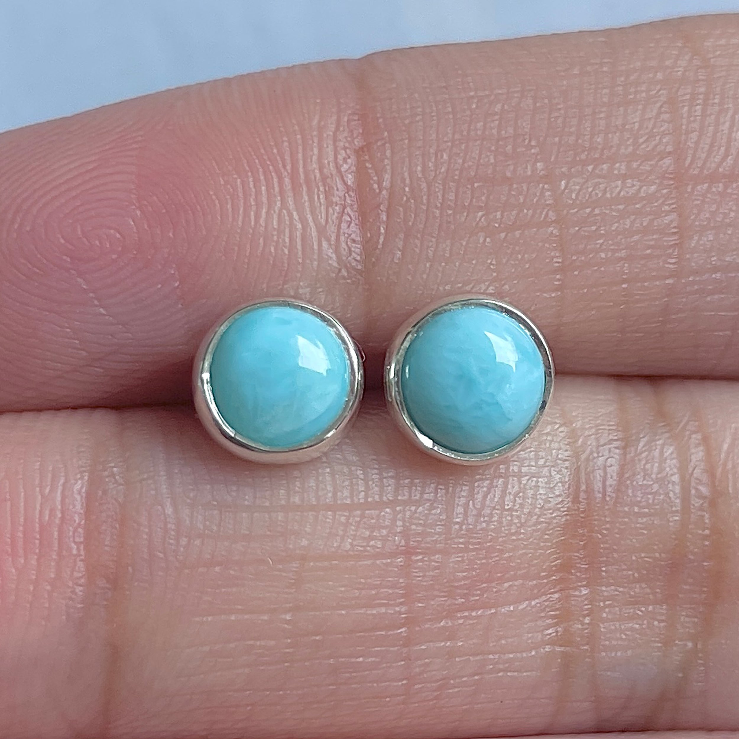 Larimar Stud Earring-(LAR-E-3183.)